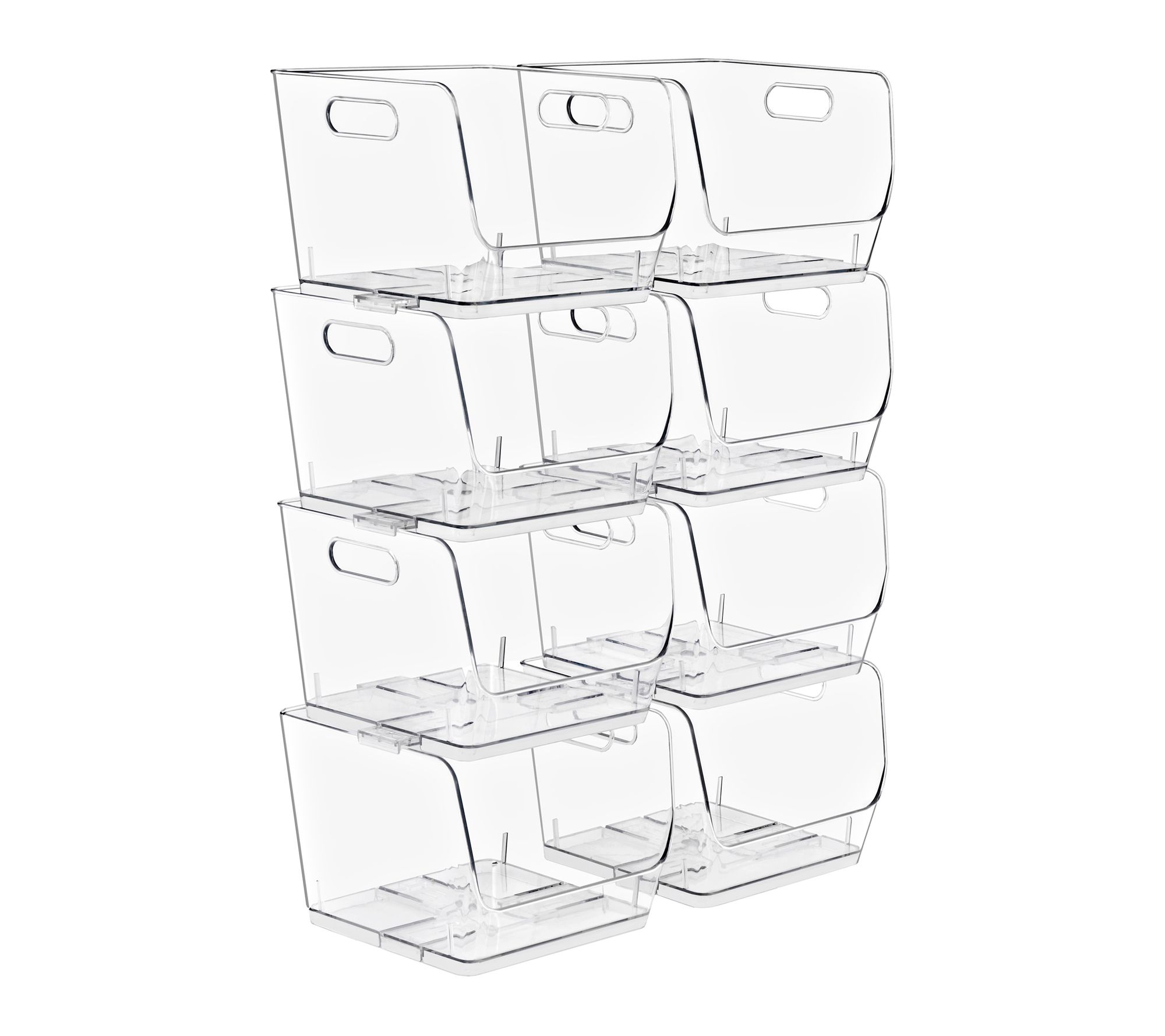 Sorbus Set of 8 Clear Open Front Storage Bins