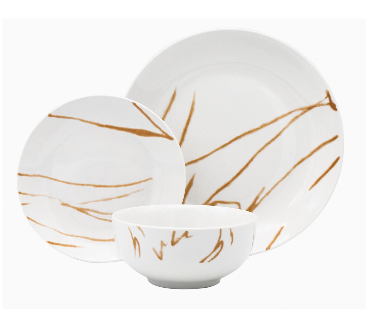 Godinger Boulon Porcelain 12 Piece Dinnerware Set