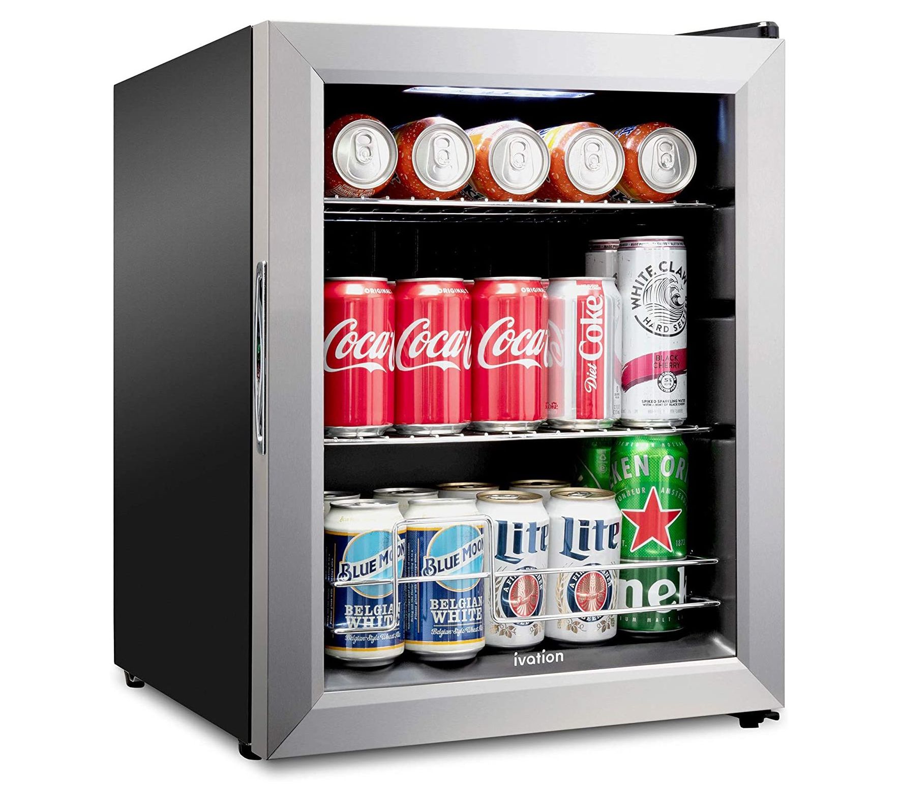 Ivation 62 Can Beverage Refrigerator, Freestanding Ultra Cool Mini Fridge