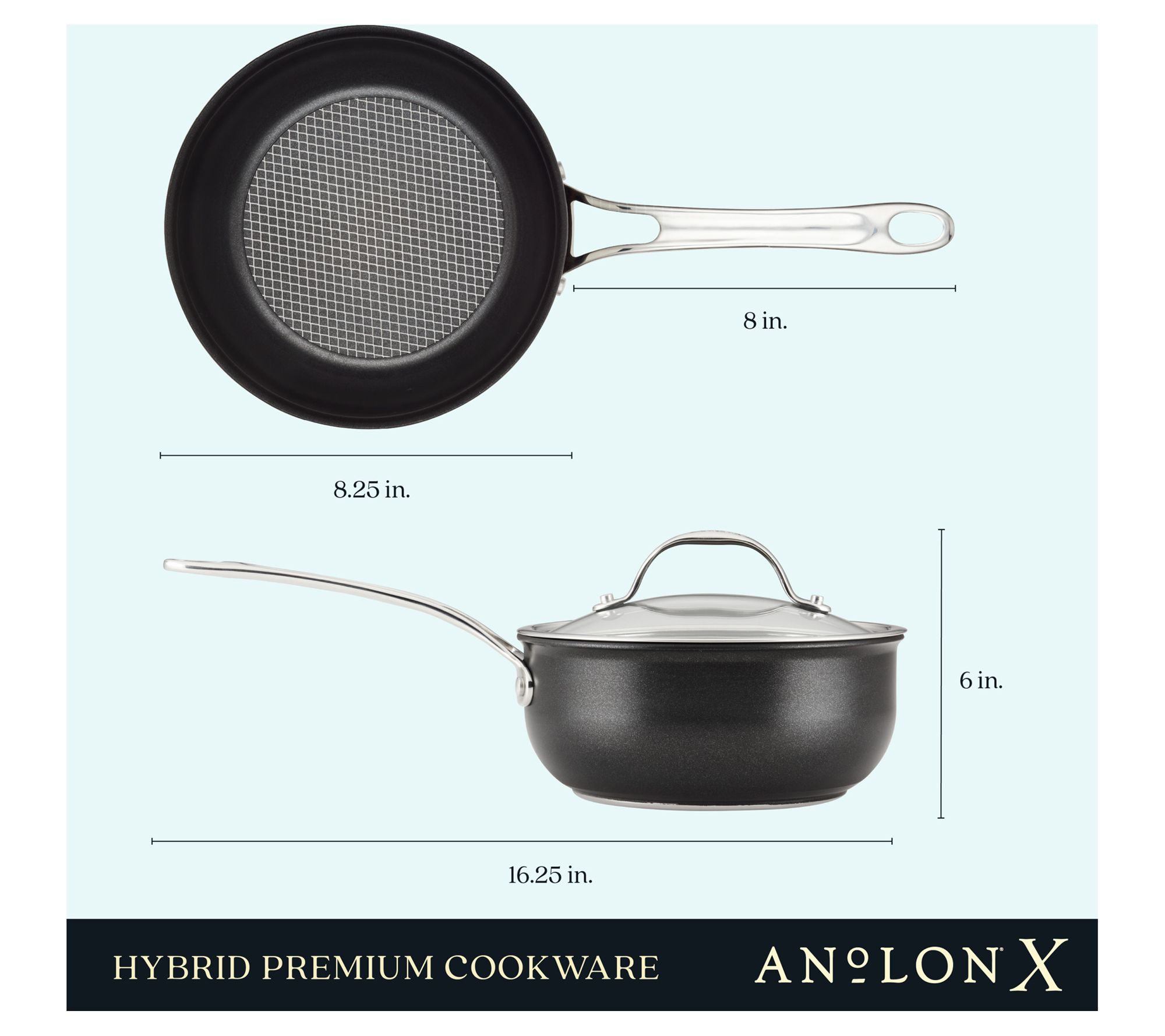 AnolonX 6pc Premium SearTech Nonstick Cookware Set