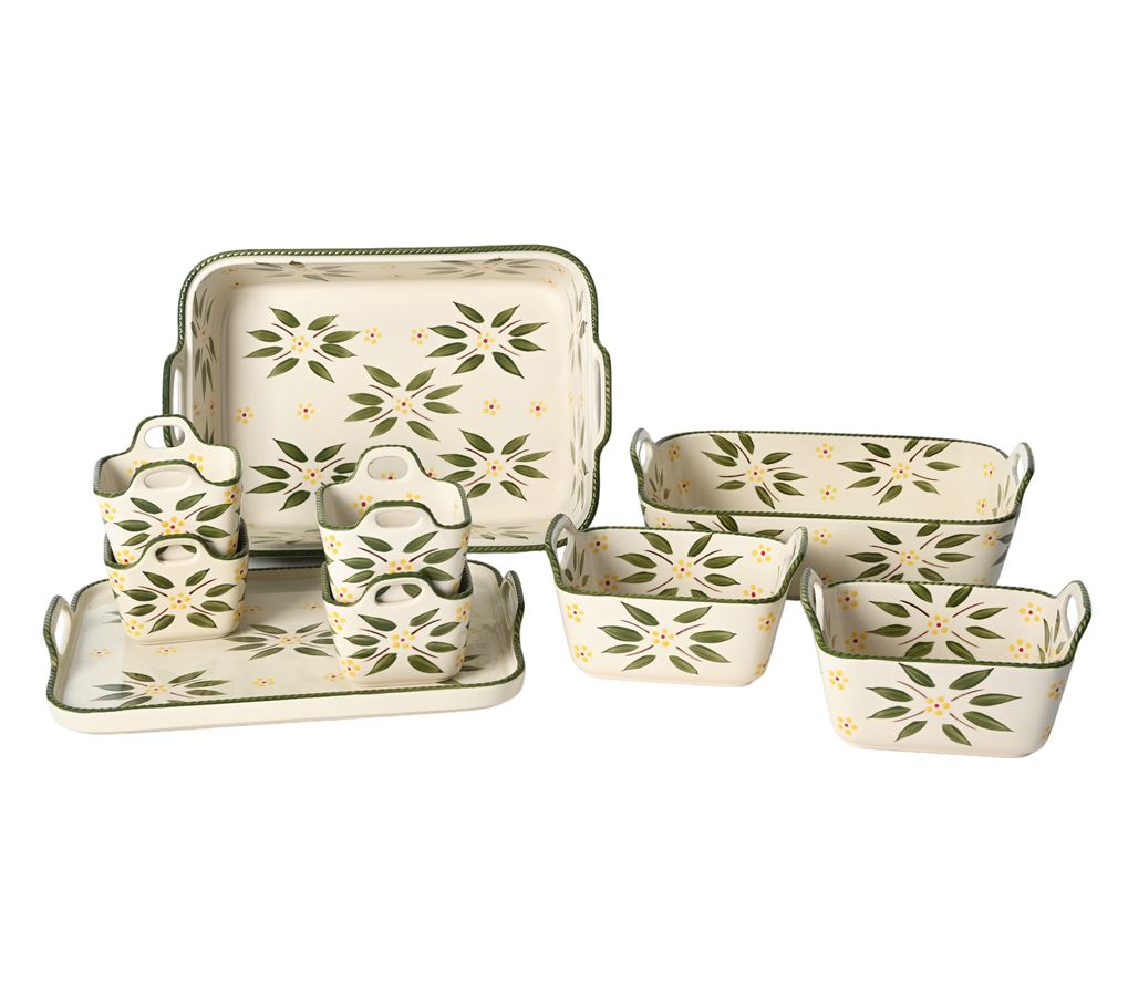Temp-tations Old World 9-Piece Bakeware Set w/ Upswept Handles