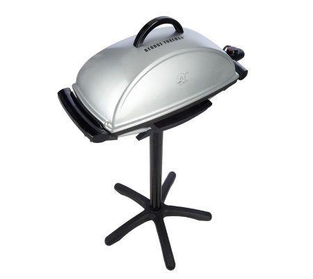 Indoor/Outdoor Electric Grill 200 sq. in. Electric BBQGrill 2 Zone Gril  Surface Removable Stand Electric Grills in Black