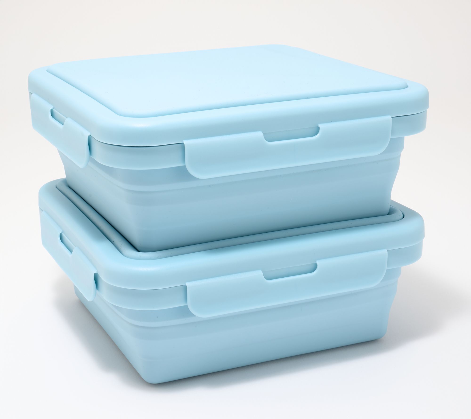 Cella S/2 Silicone Collapsible Storage Squares w/Attached Lids