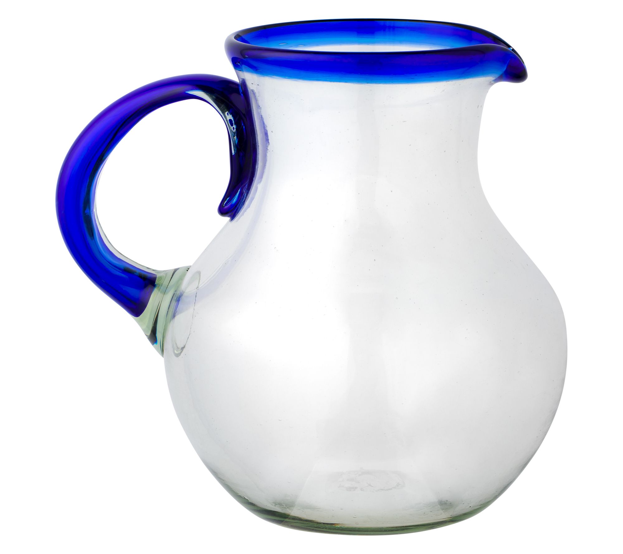 10 Strawberry Street Cobalt Rim Pitcher MexicanGlass