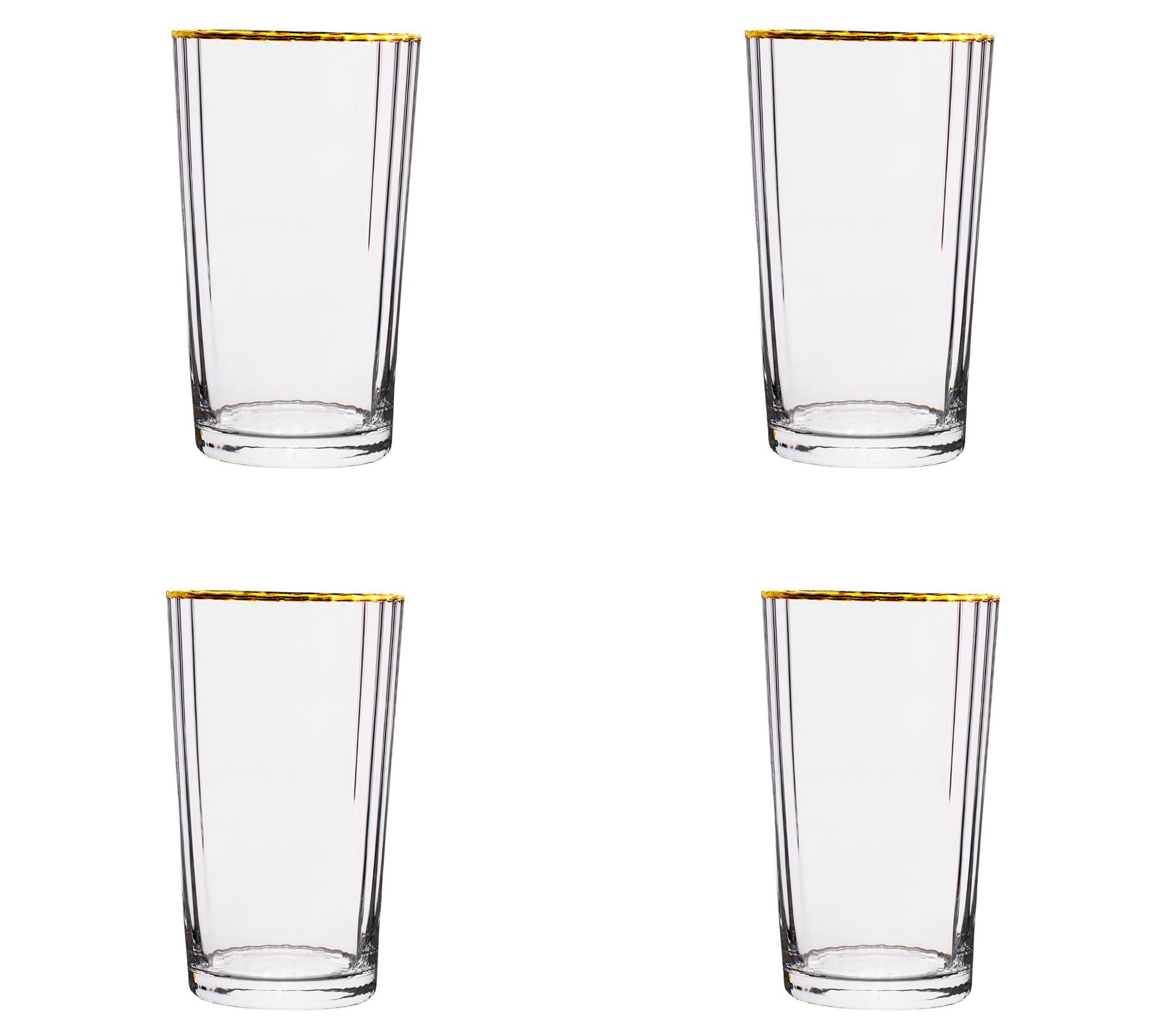 10 Strawberry Street Set of 4 Grace Gold Rim Hiball