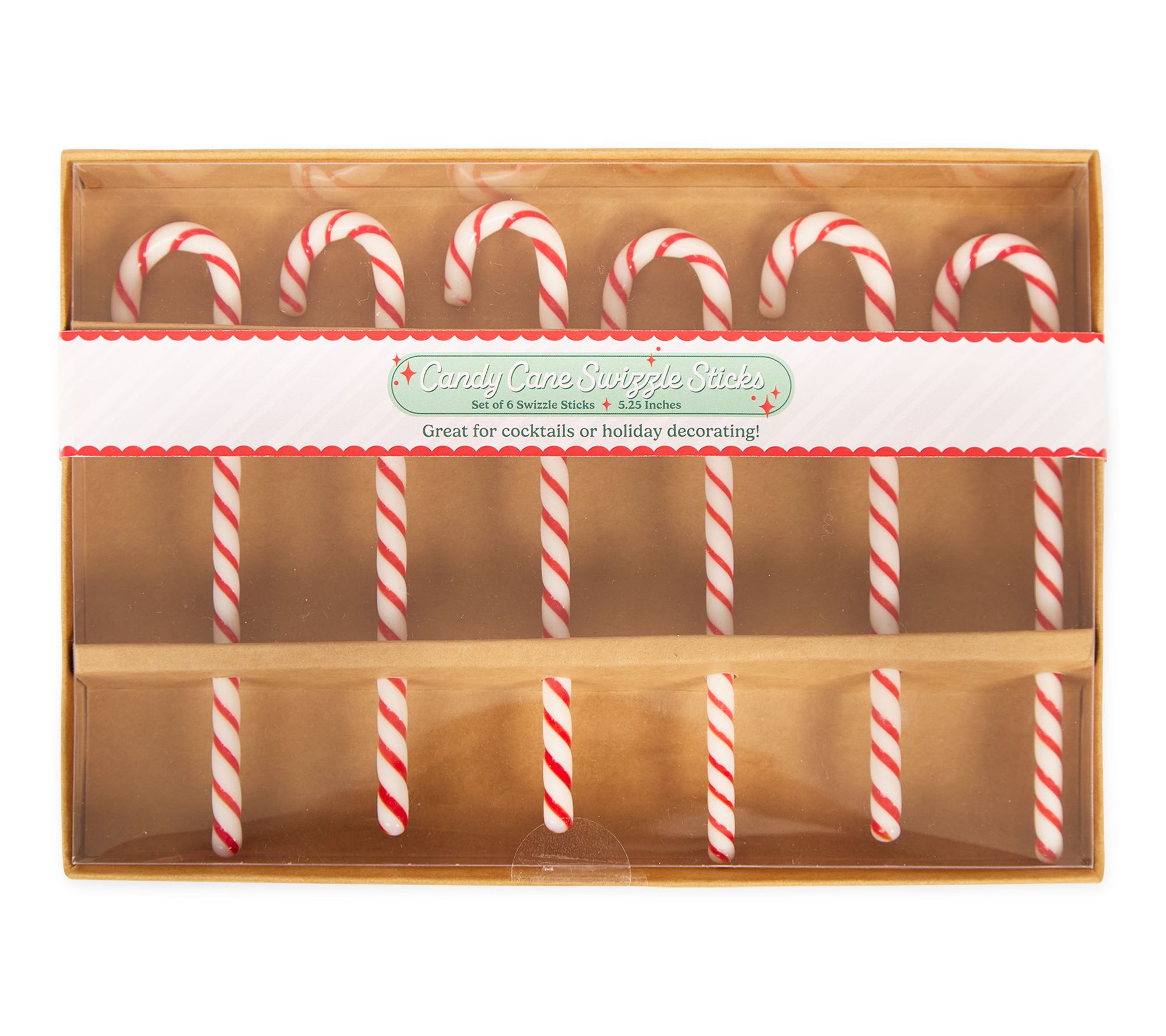 Design Imports Set/6 Candy Cane Swizzle Sticks