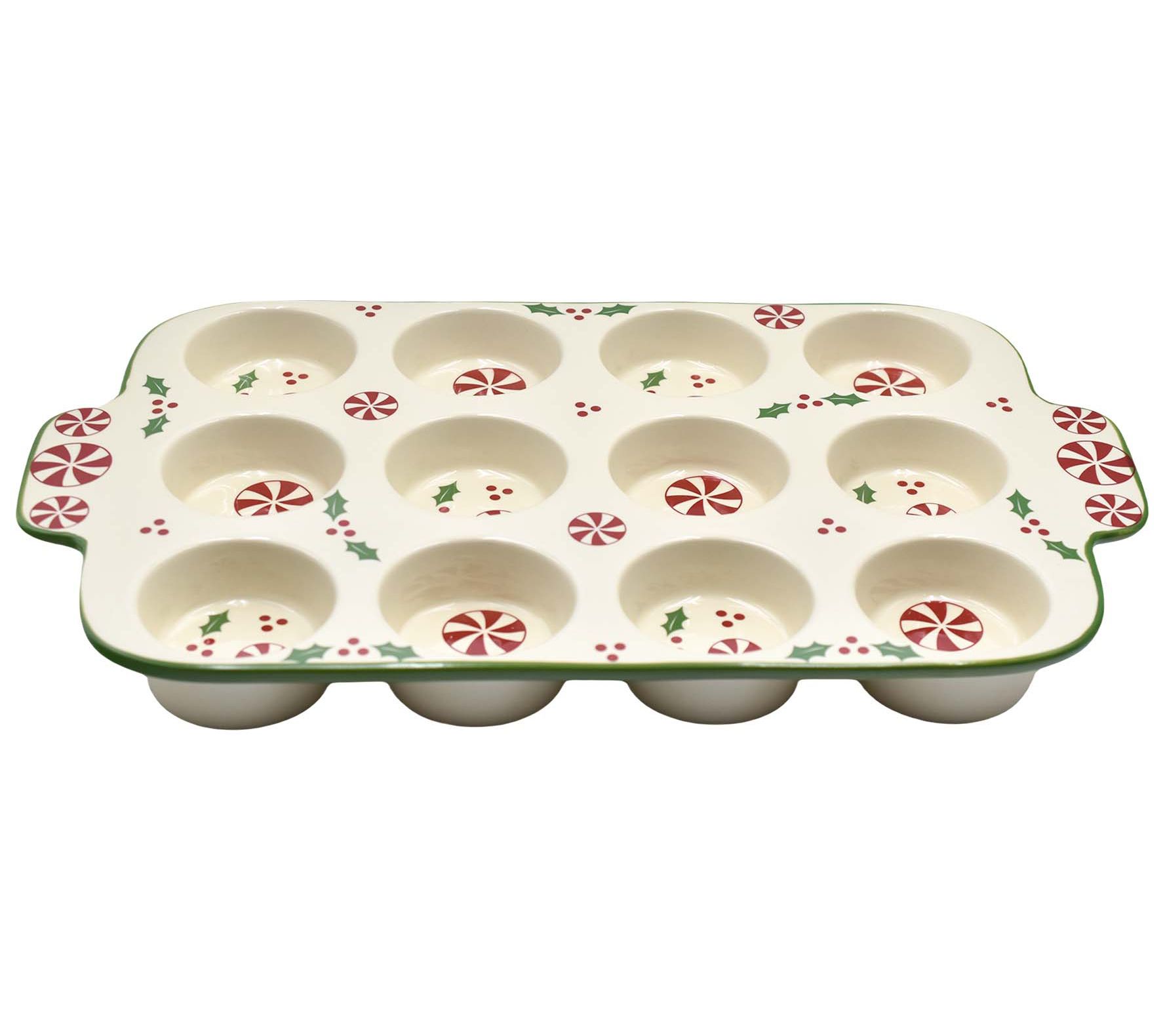 "As Is" Temp-tations Seasonal 12-Cup Muffin Pan with Figural Handles