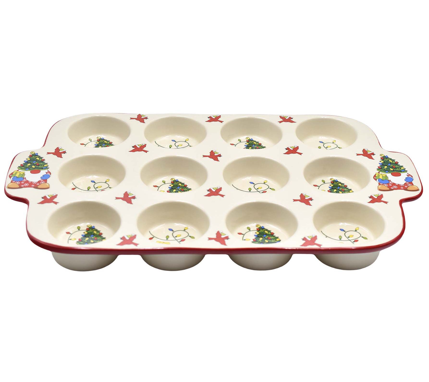 "As Is" Temp-tations Seasonal 12-Cup Muffin Pan with Figural Handles