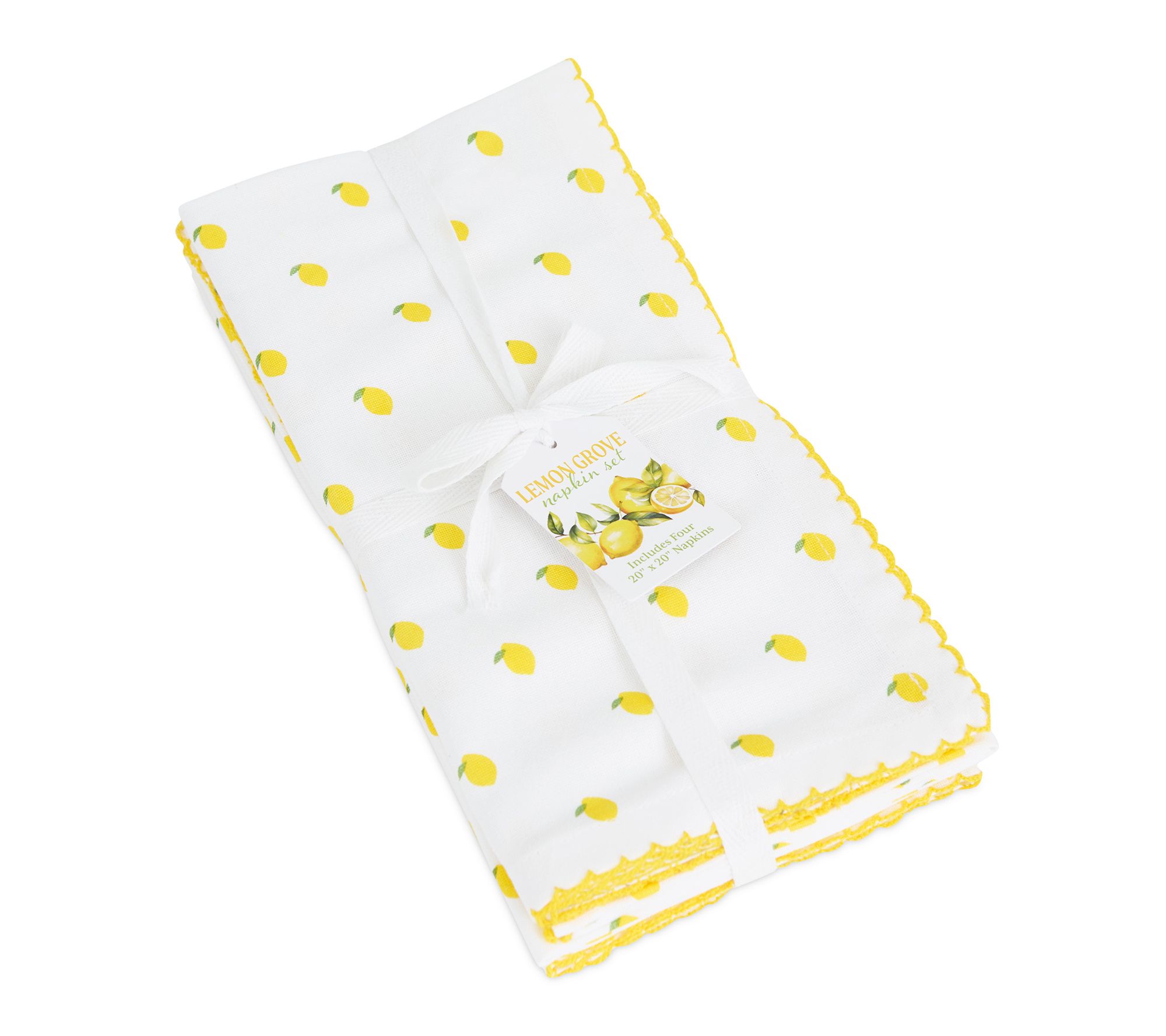 Design Imports Lemon Dots Print Napkin Set of 4