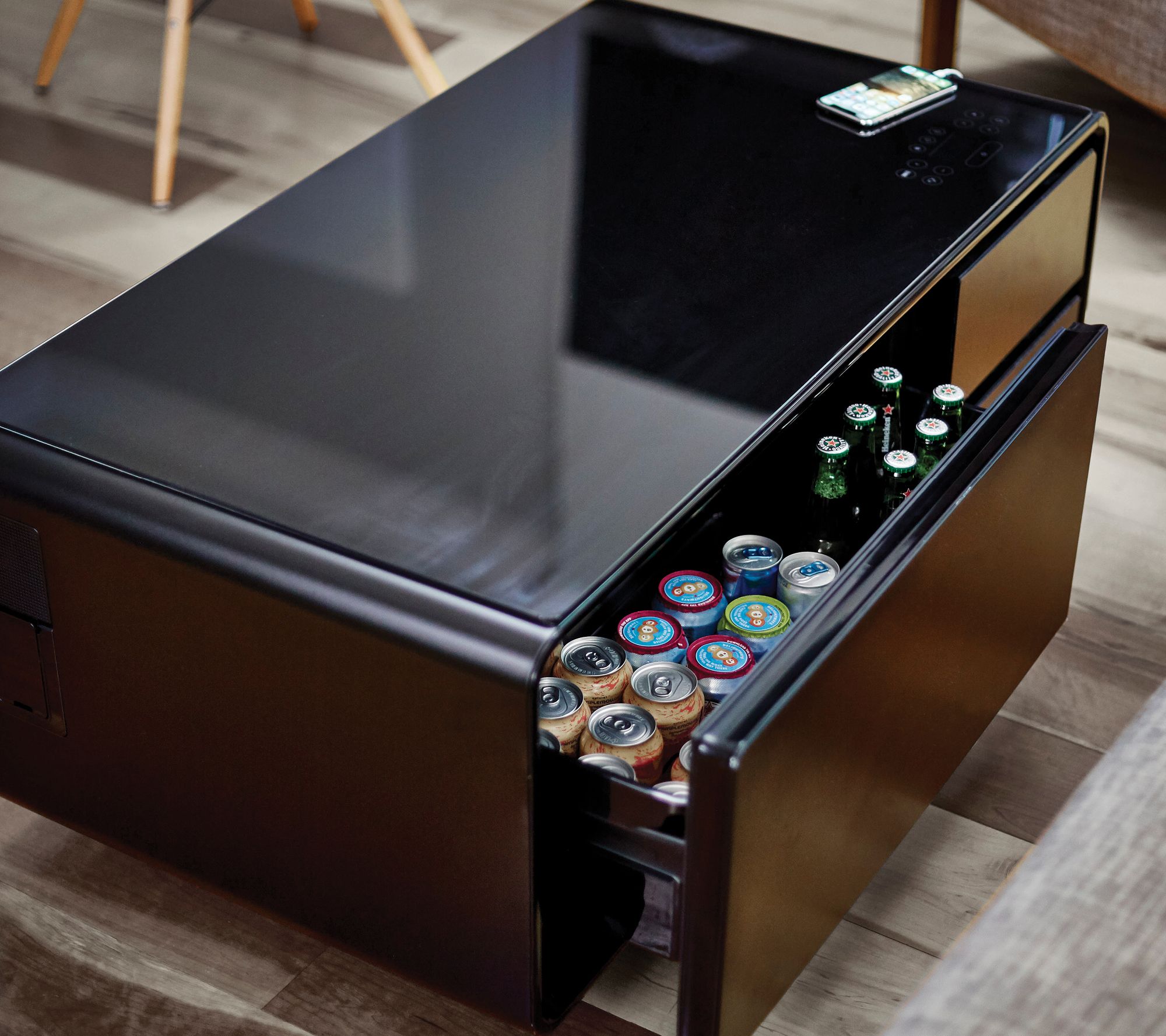 Sobro Smart Coffee Table With Built In Mini Fridge Qvc Com