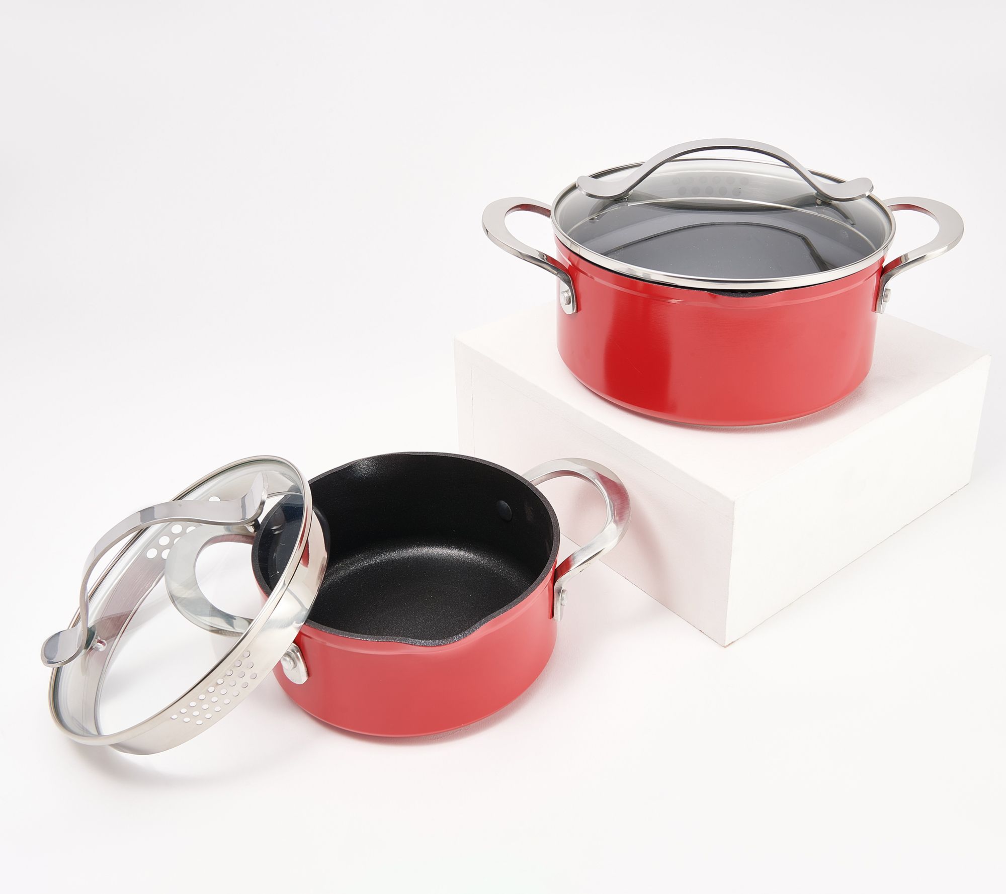 Aluminum Cookware Set 7 Pieces Pots Pans 1.5,2.75,3.75,4.75,5.5,7.0,10 QT  Set