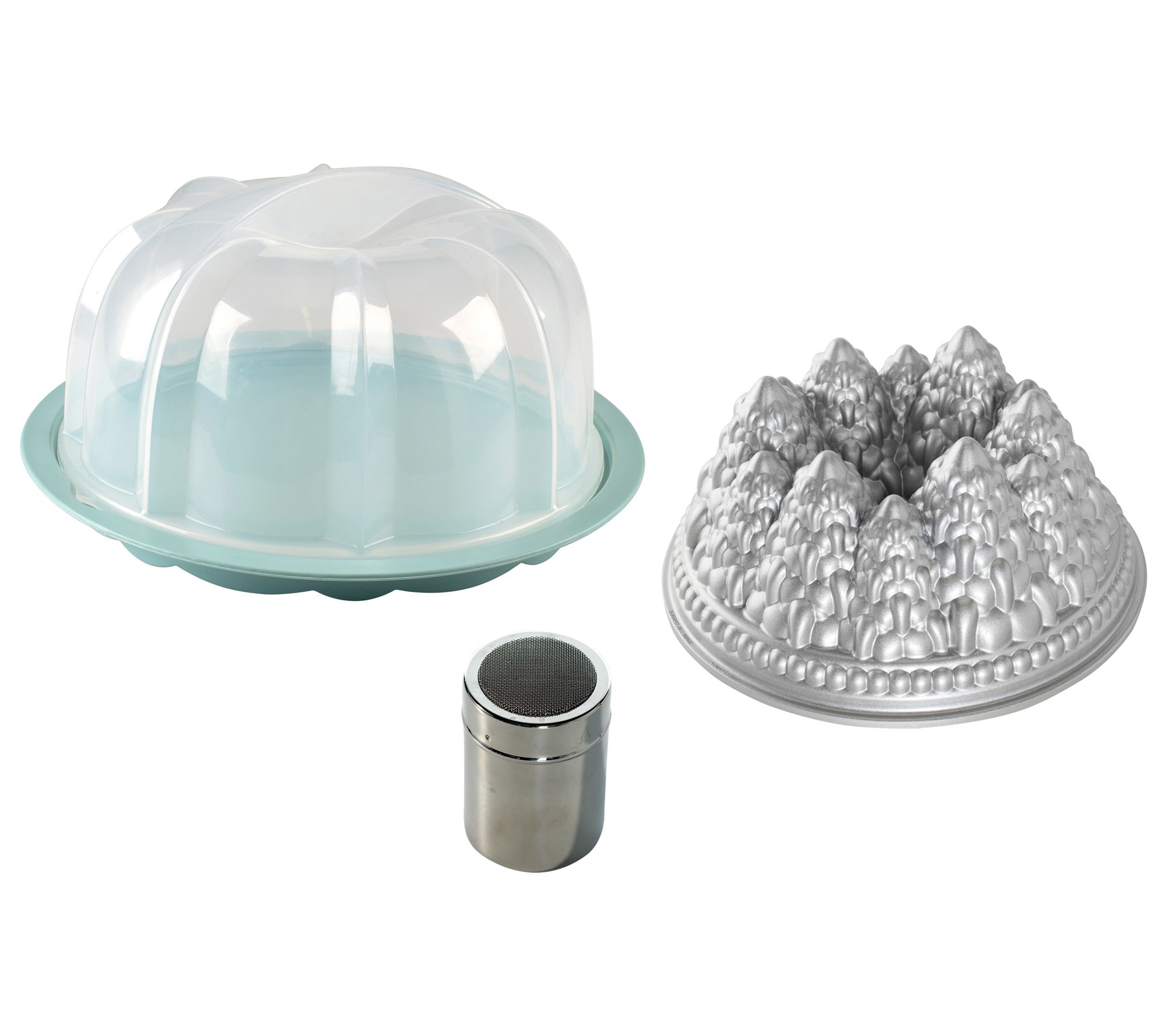 Nordic Ware 3pc Bundt Pan with Translucent Cake Keeper 3 ct