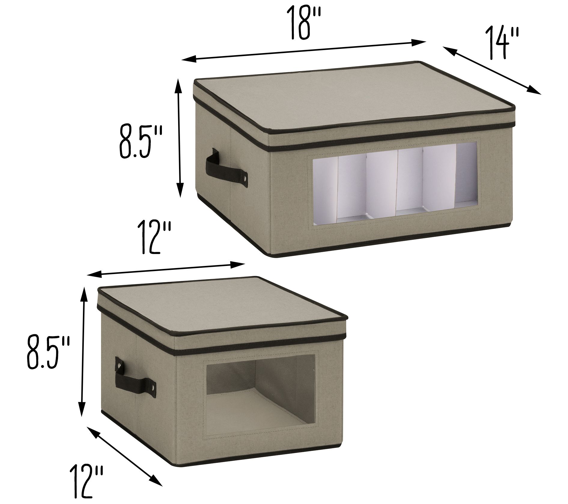 HoneyCanDo 2Pack Dishware and Closet Window Storage Boxes