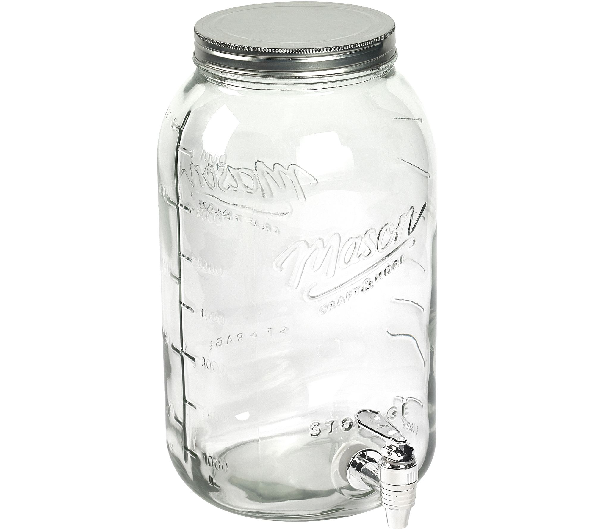 GIBSON HOME Chiara 2 Gallon Glass Mason Jar Dispenser with Metal