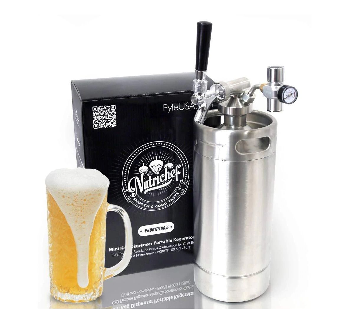Nutrichef 128-oz Homebrew Stainless Steel MiniKeg Dispenser