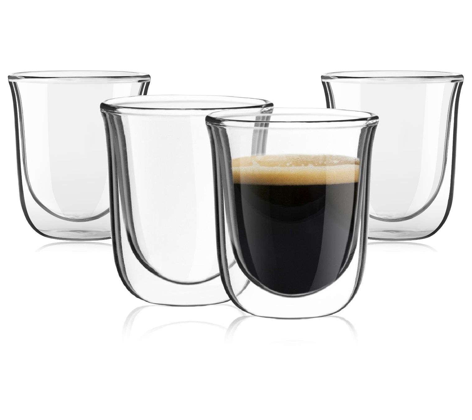 JoyJolt Savor Double Wall Insulated Glass Coffee Mugs - 13.5 oz. - Set of 2