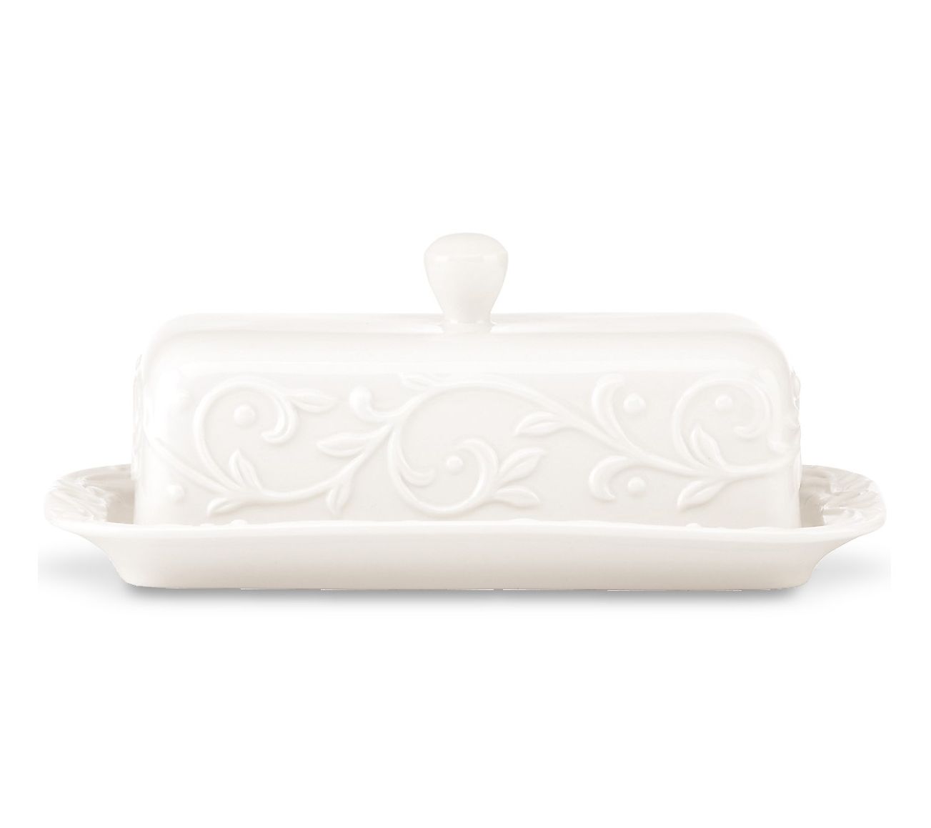 Lenox Opal Innocence Carved Covered Butter Dish