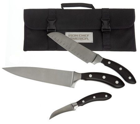 Iron Chef America 3-piece Cutlery Set w/Carry Bag 