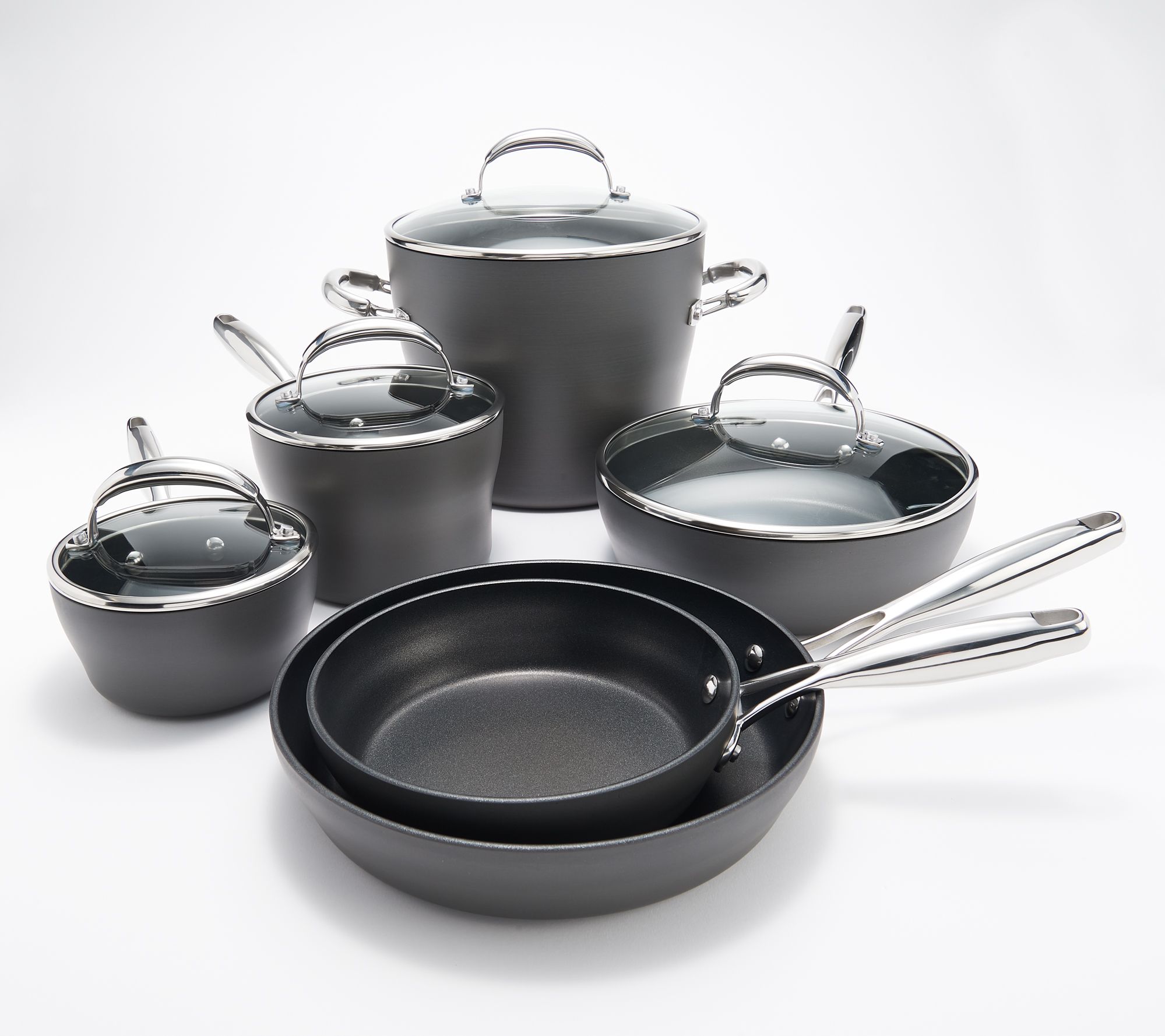 Cook's Essentials 10-Piece Hard Anodized Cookware Set 