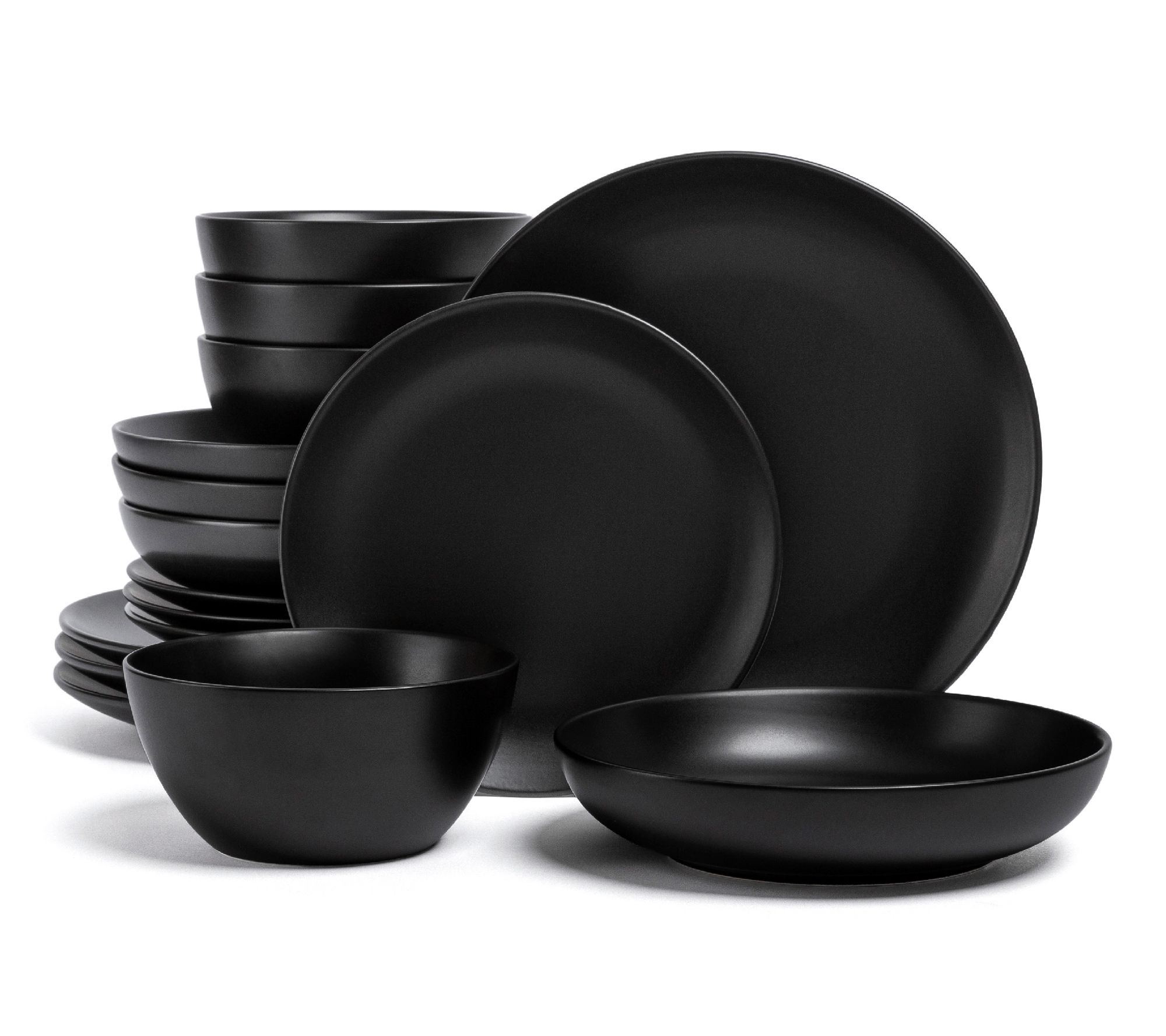 over&back Coupe 16-Piece Semi-Matte Stoneware Dinnerware Set