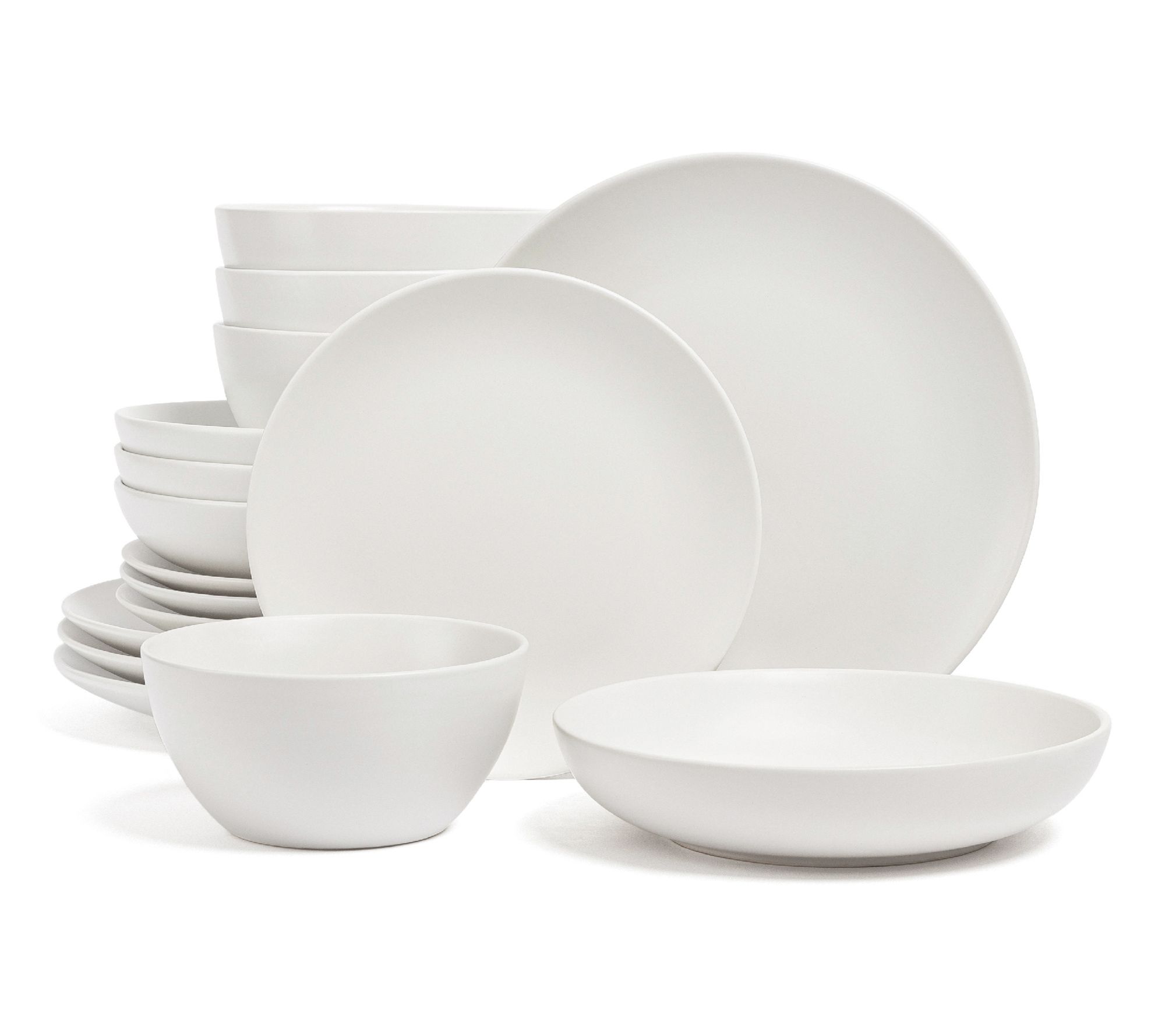 over&back Coupe 16-Piece Semi-Matte Stoneware Dinnerware Set