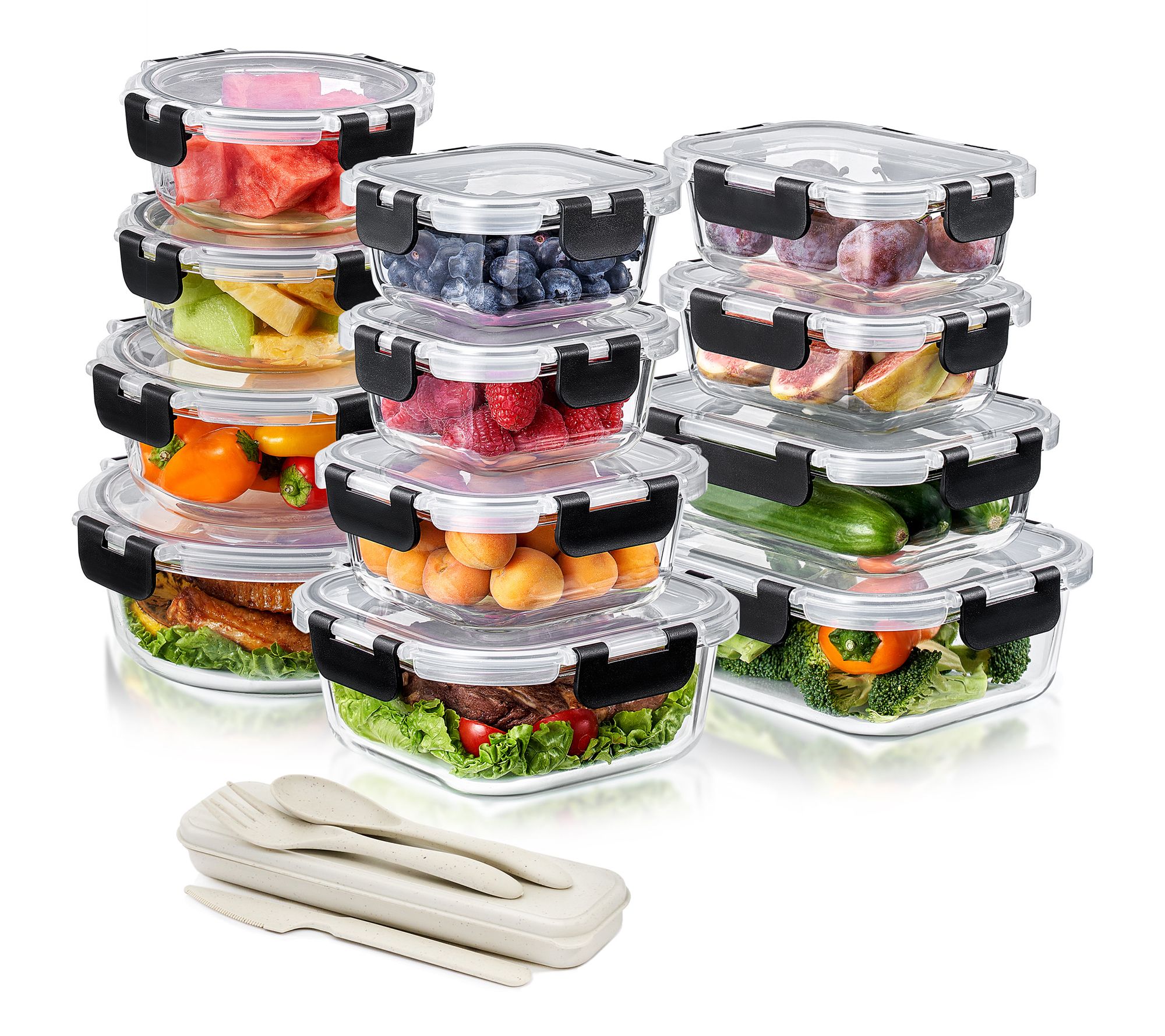 Sorbus 24-Piece Glass Food Storage Containers with Lids