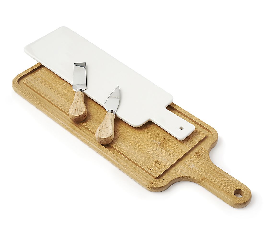 Godinger Jumelle Double Cheese Board Set with Cheese Knife