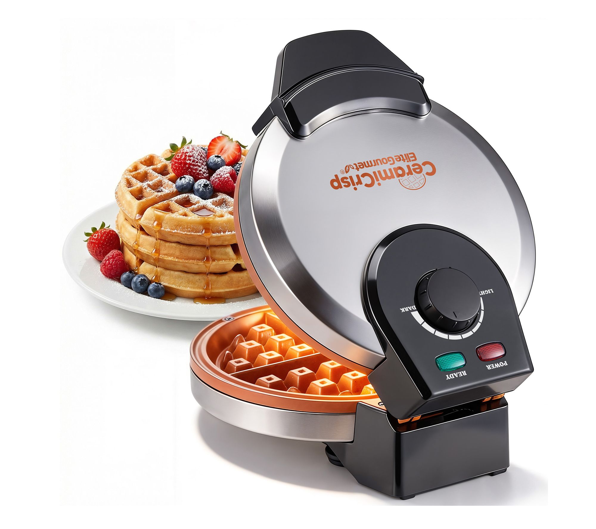 Elite Gourmet Ceramic Belgian Waffle Maker