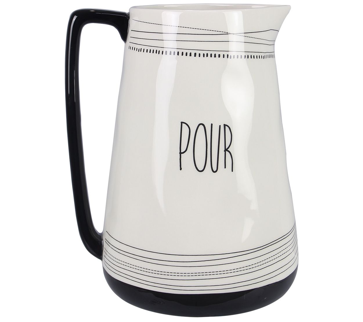 Young's Inc. Black & White Water Pitcher