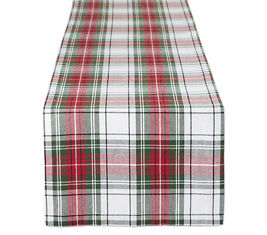 Design Imports Christmas Plaid Table Runner 14"x 72"