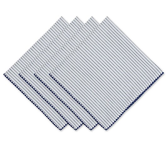 Design Imports Set of 4 Chef Micro Stripe Napkins