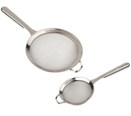 Set of 2 18/10 Stainless Steel Mesh Strainers - QVC.com