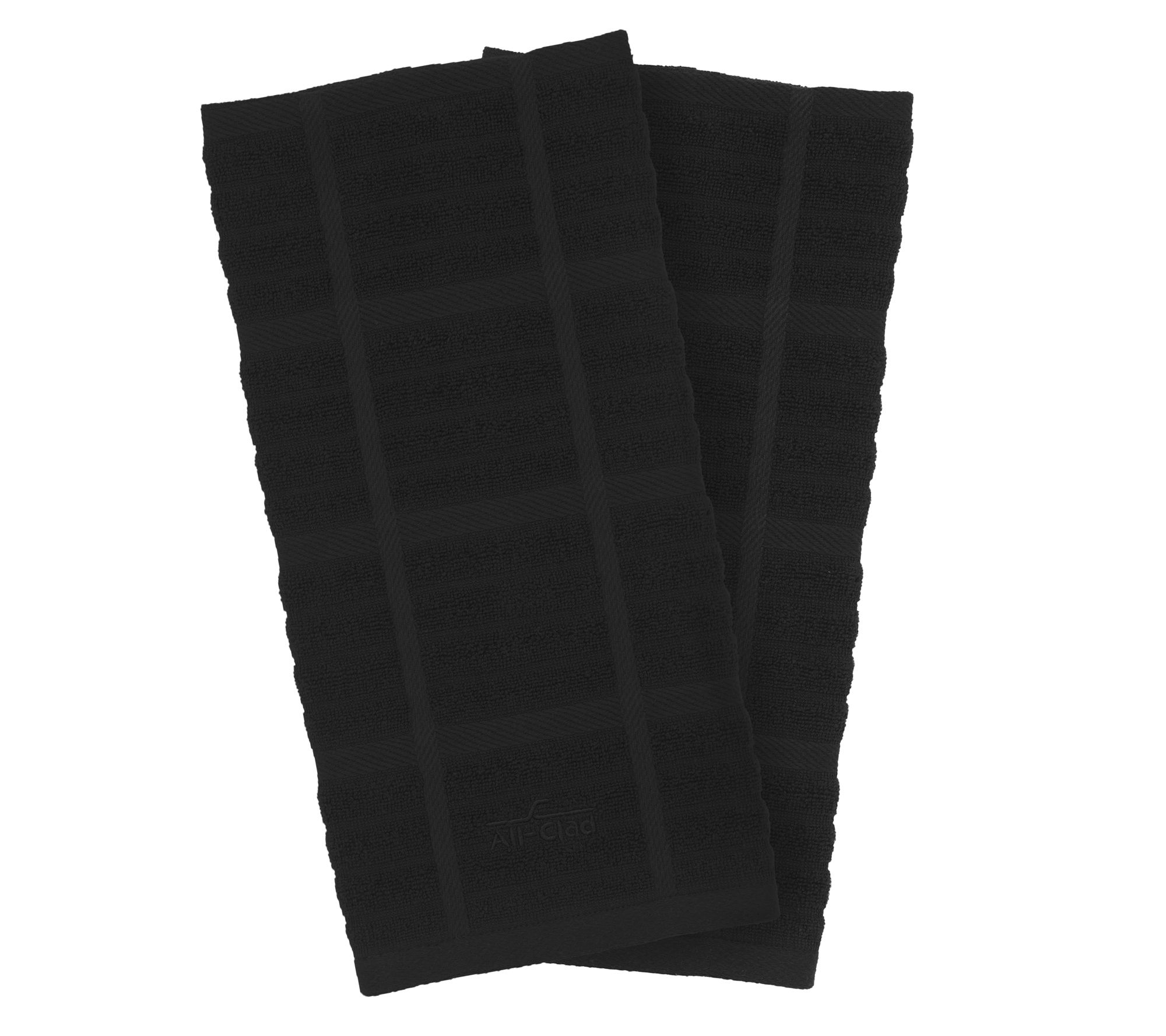 All-Clad Solid Kitchen Towel, Set of 2 - Black