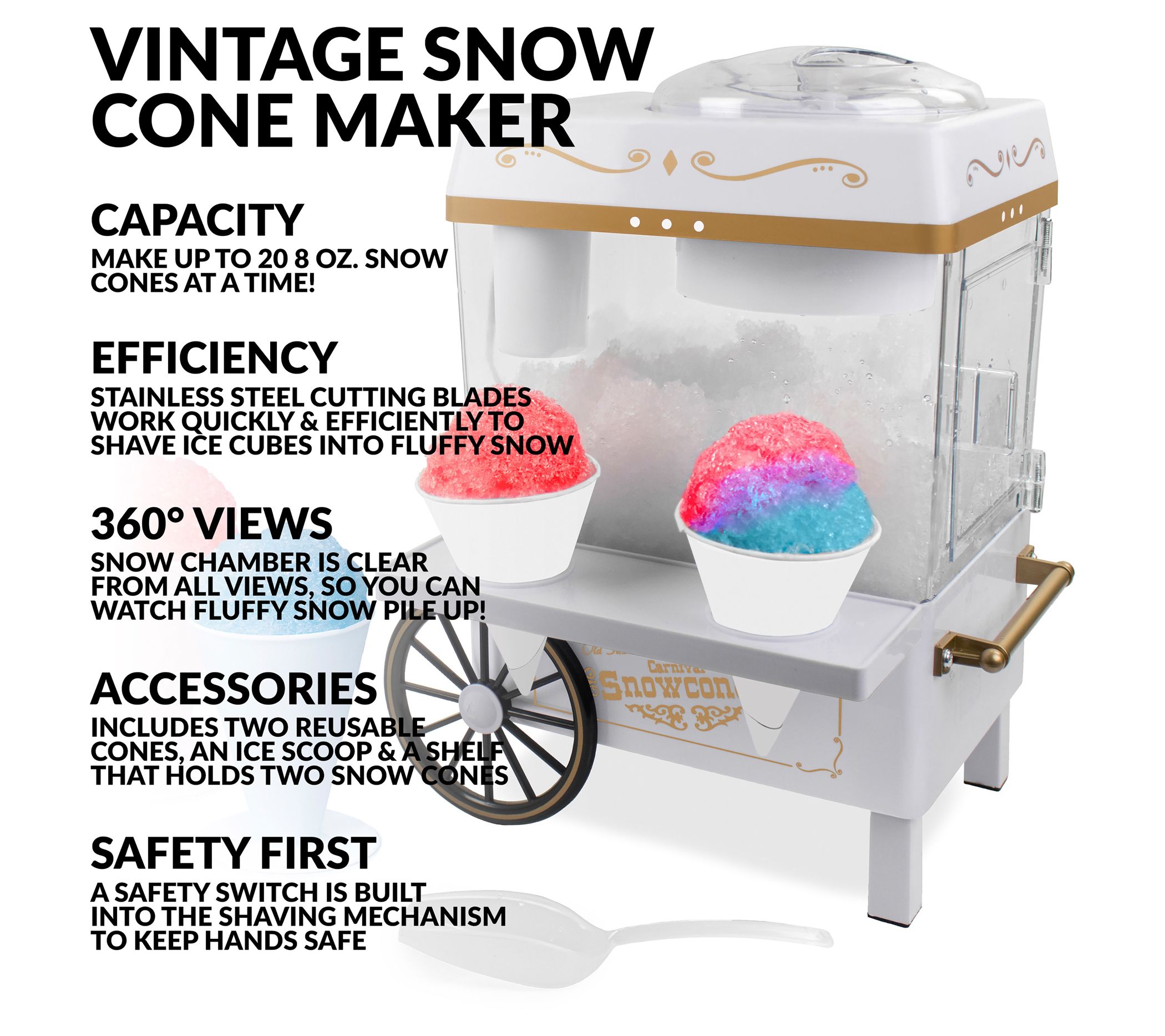 Nostalgia White Snow Cone Maker