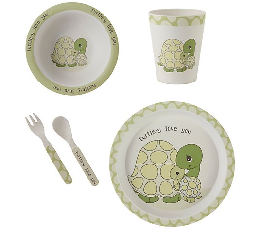 Precious Moments Turtle-y Love You Bamboo 5-Piece Mealtime Set