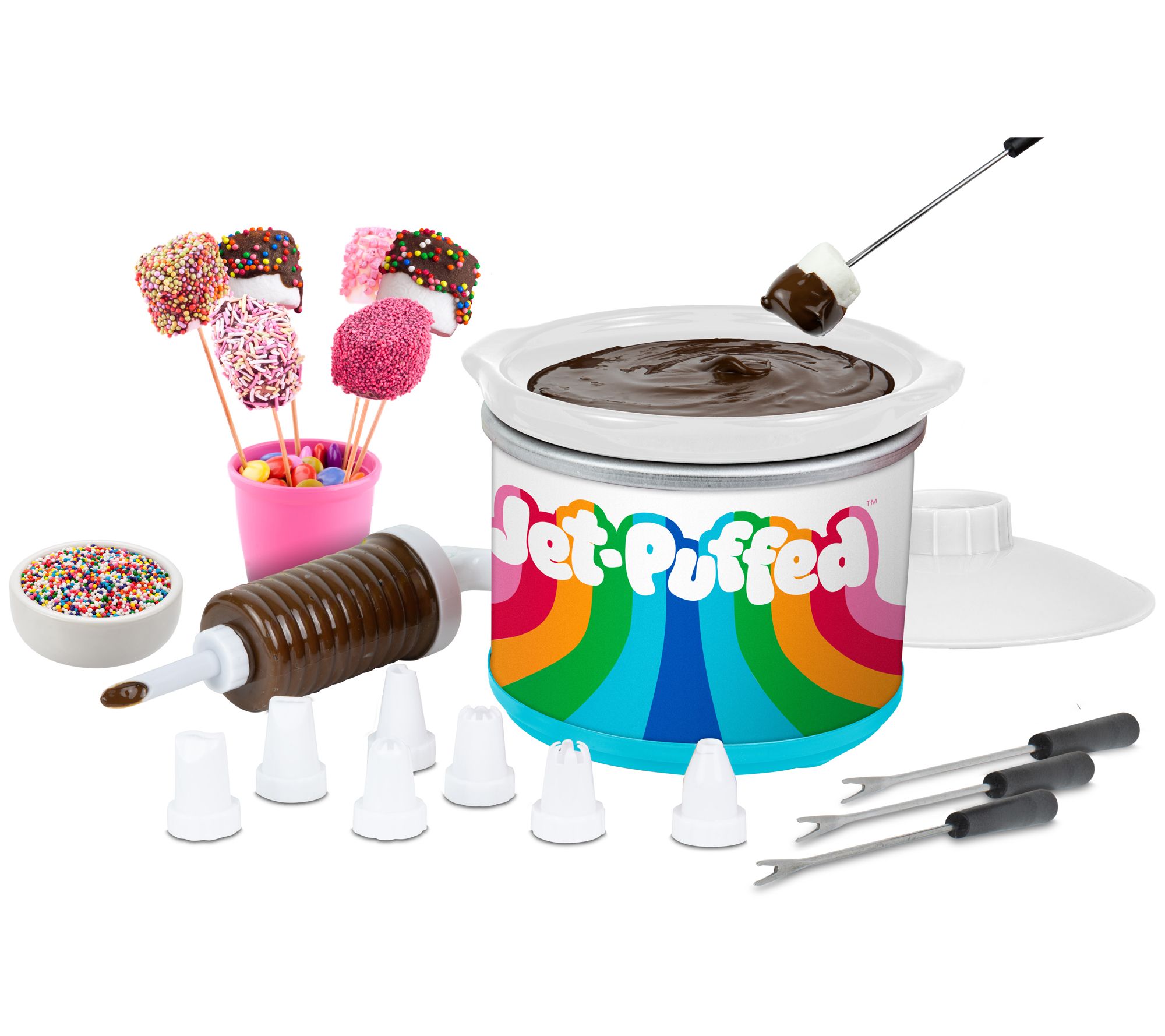 Kraft Jet-Puffed Chocolate Dipping Pot with Decorating Set - QVC.com