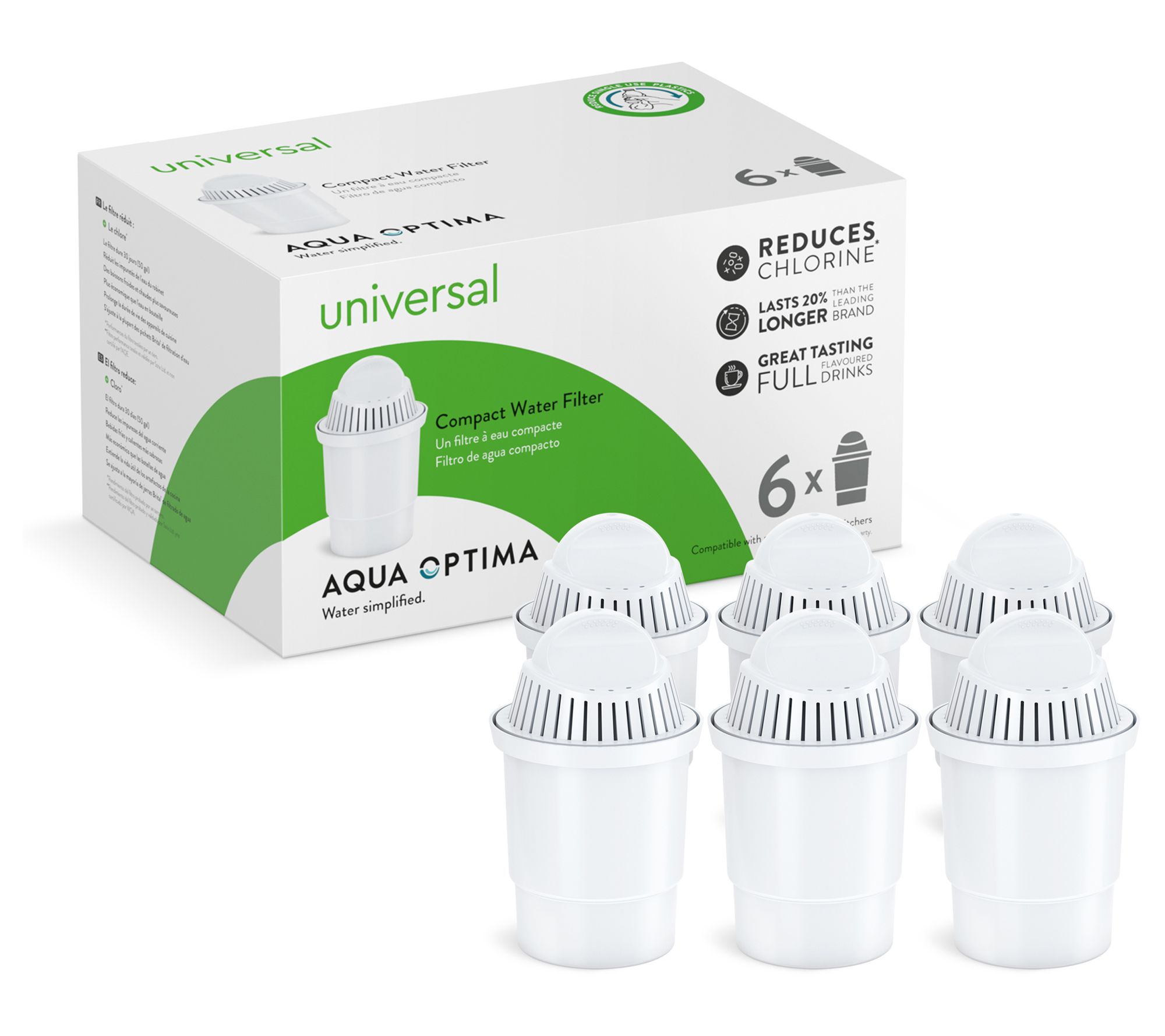 Aqua Optima (6) Compact Filter Replacement for rita Pitchers