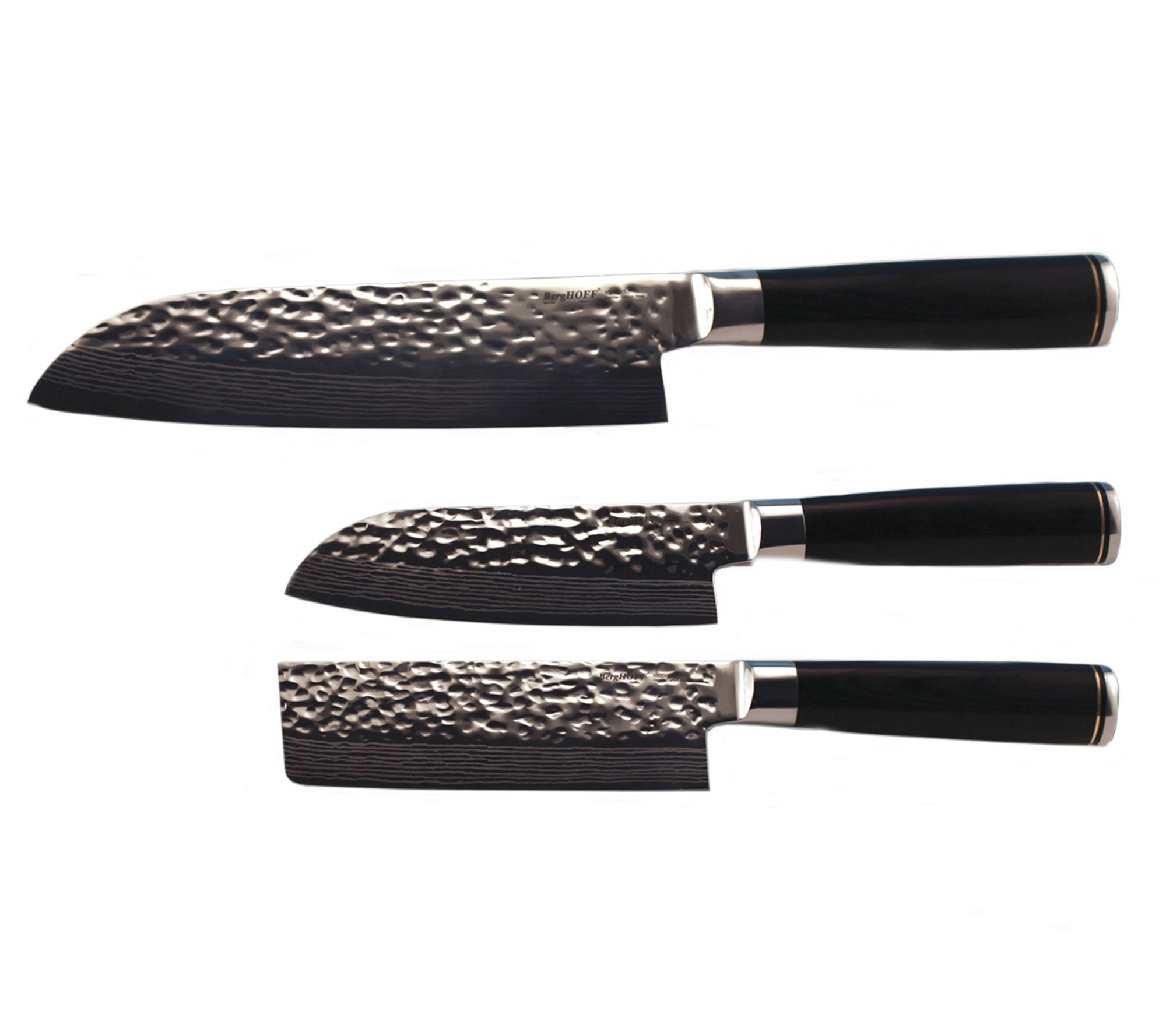 BergHOFF Straight 5 Piece Santoku Knife Set with Sharpener, Grey