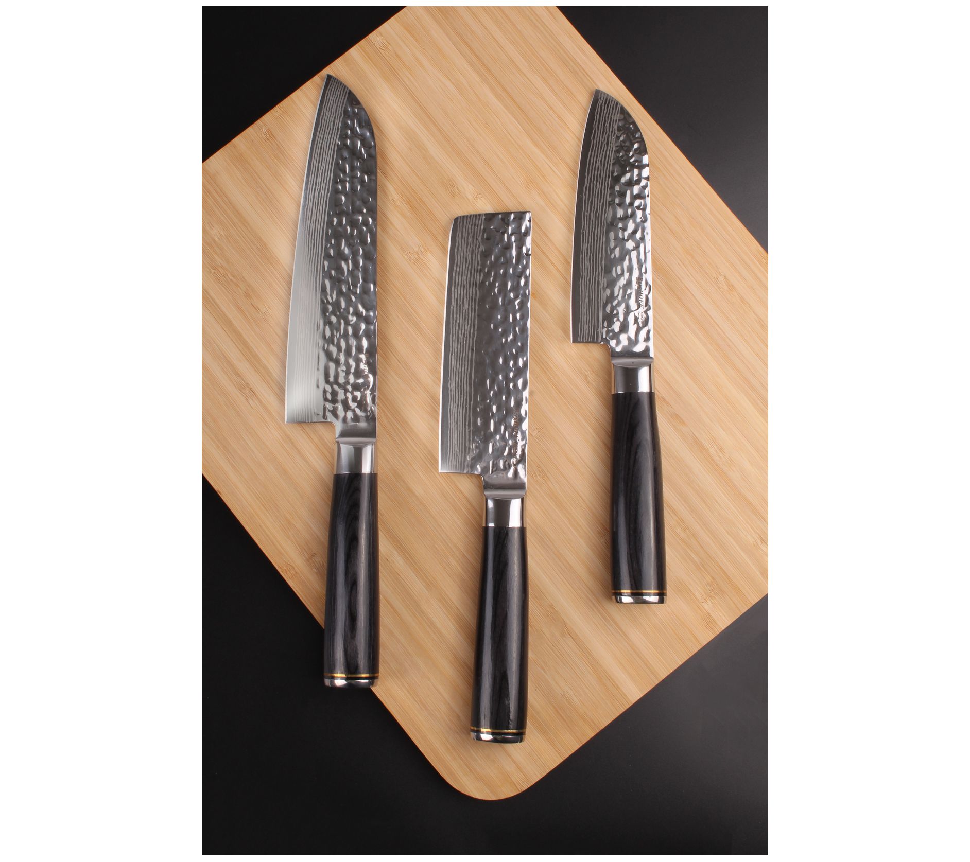 Brazilian Flame 10 in. Chef Picanha Stainless Steel Knife Set with Sharpener, Blue