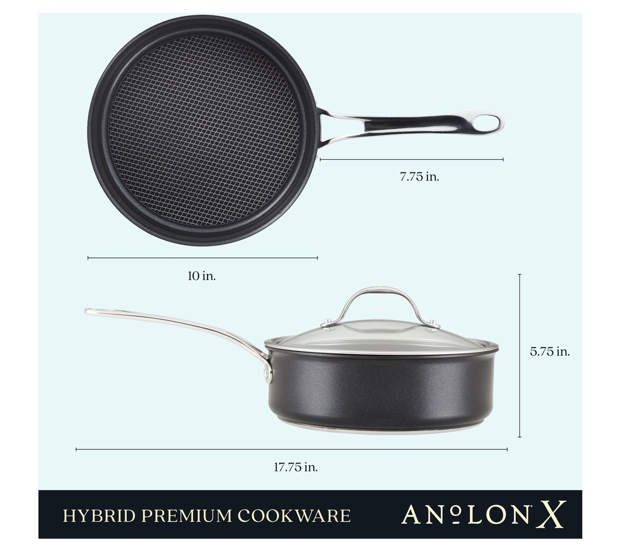 AnolonX Hybrid Nonstick Cookware Set, 8 Piece