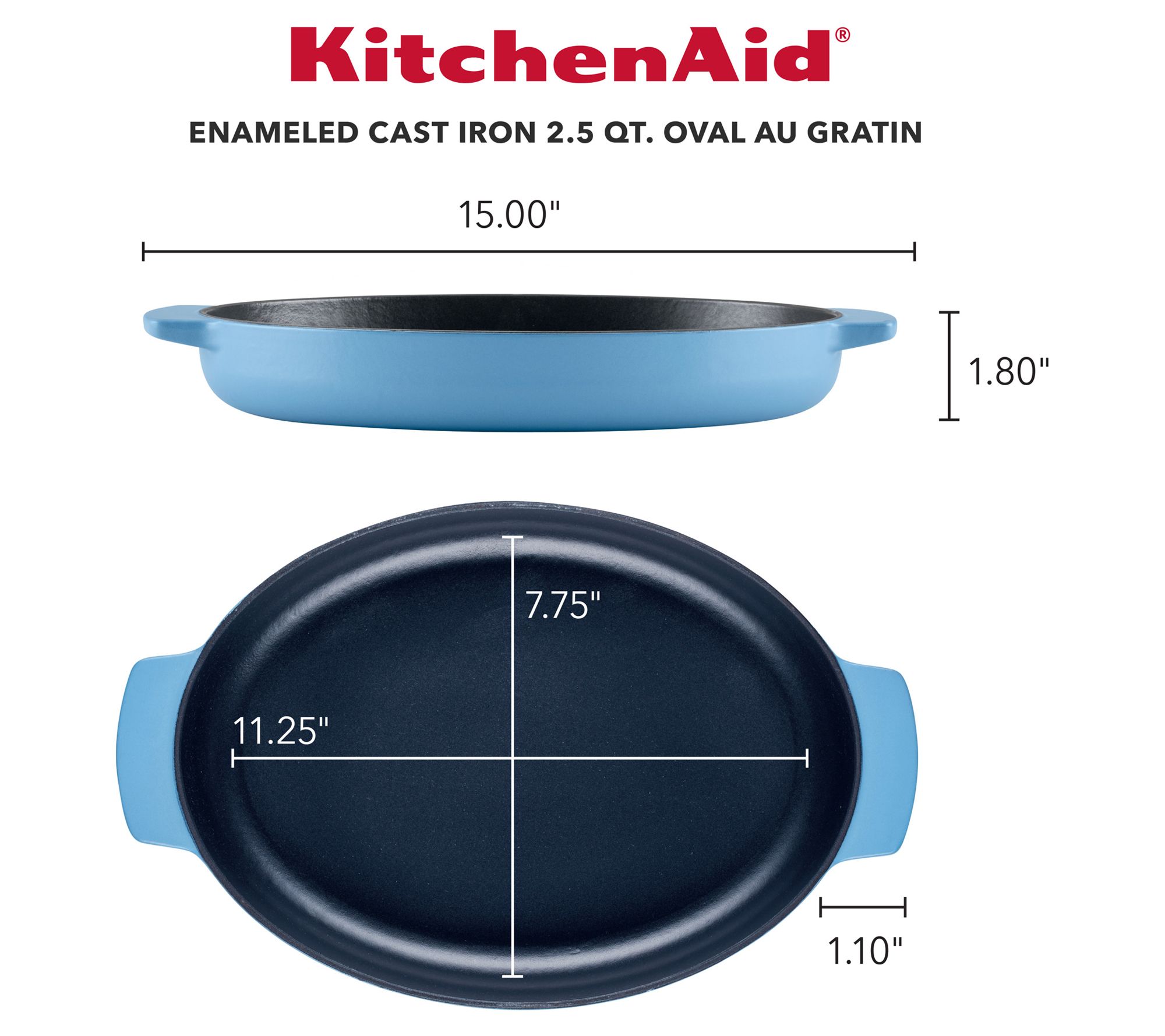 Kitchen Aid 3.5 QT Red Enameled Cast Iron Dutch Oven Pot Casserole