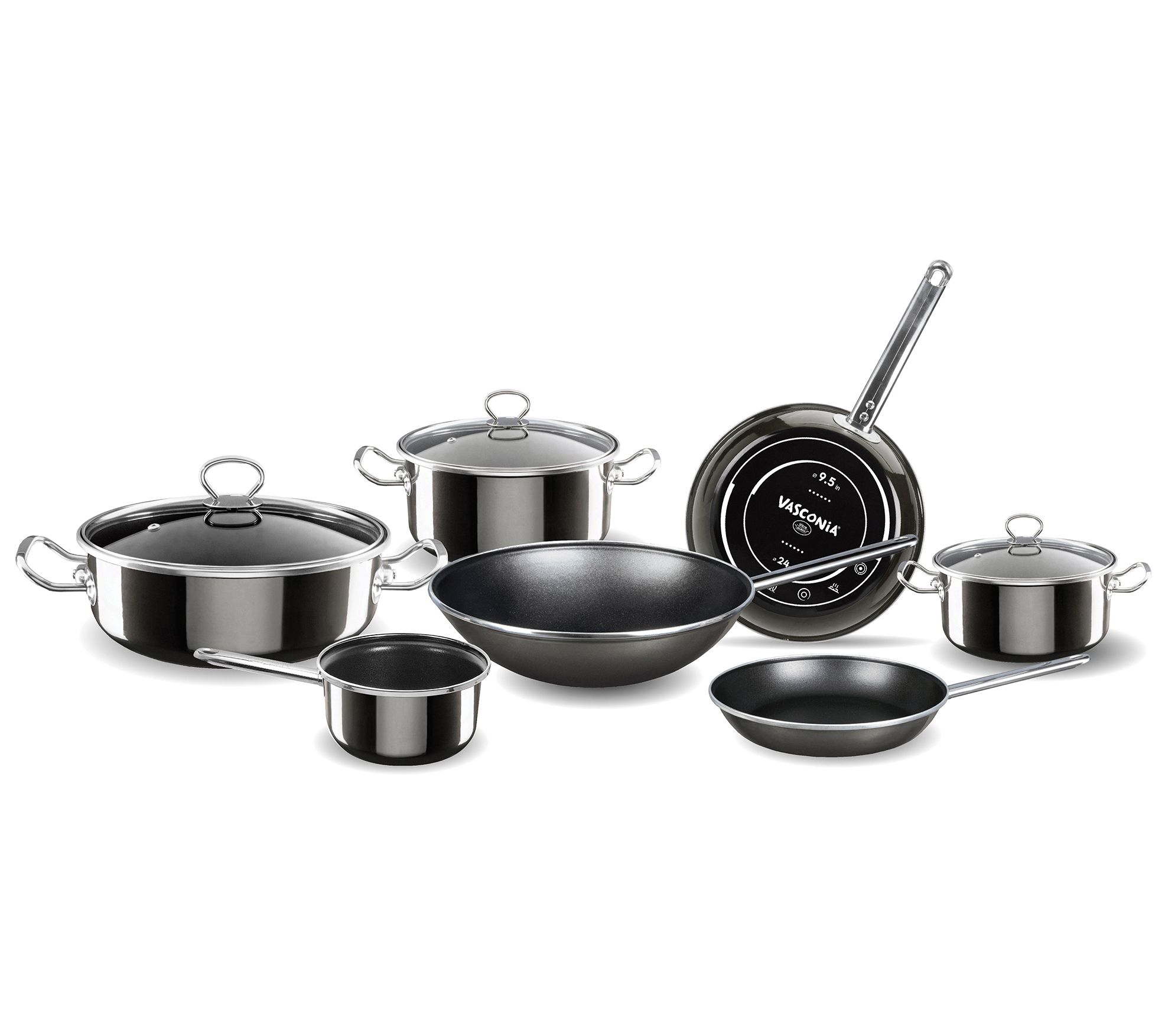 Urban Collection 12.6 Qt. Low Stainless Steel Dutch Oven with Black Handles  - The Peppermill