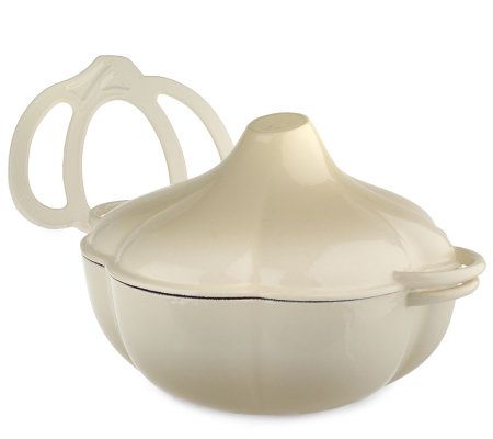 Technique Enameled Cast Iron 3-qt Scalloped Round Pot with Lid 