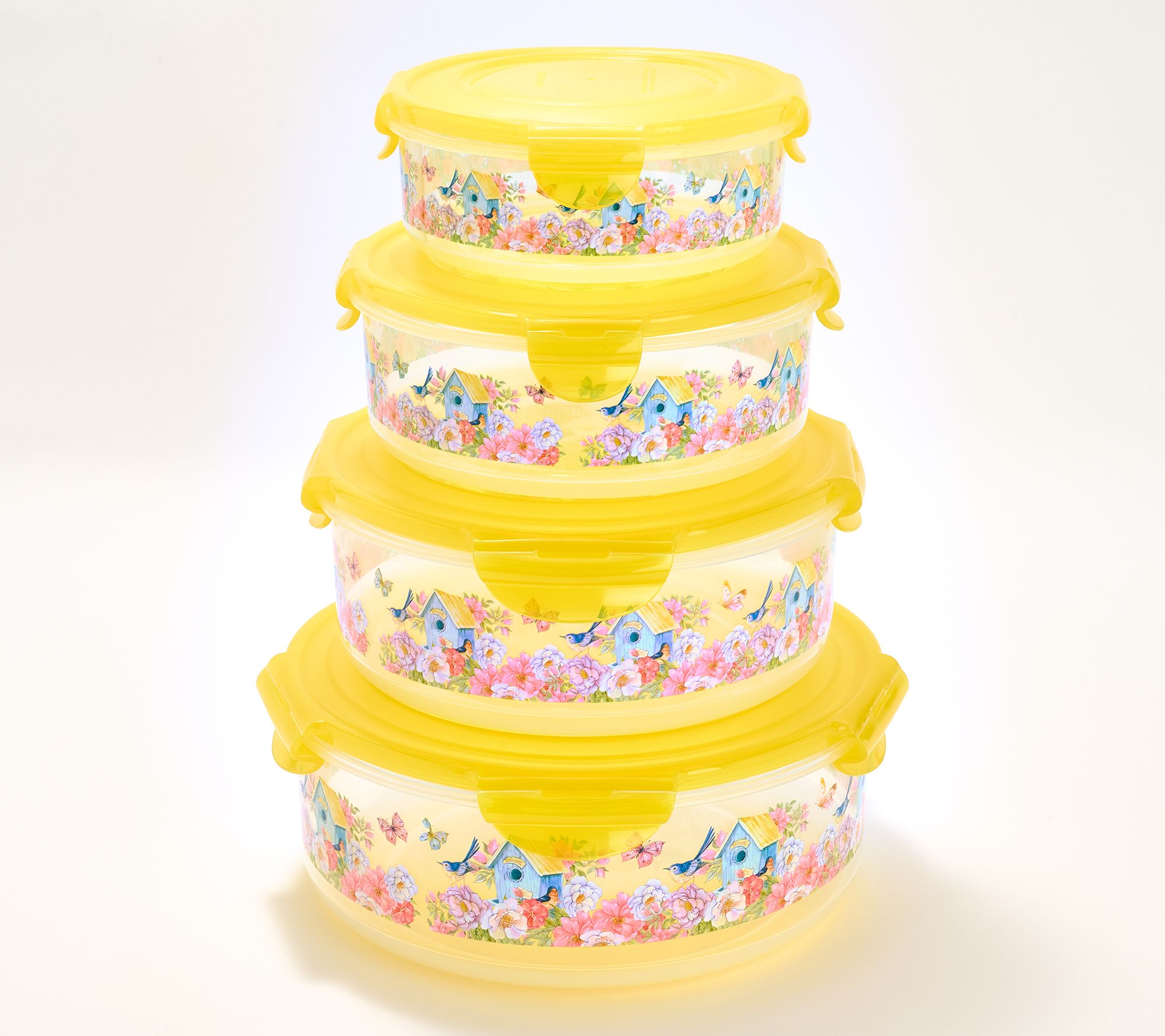 LocknLock 4-Piece Nestable Spring Printed Canisters