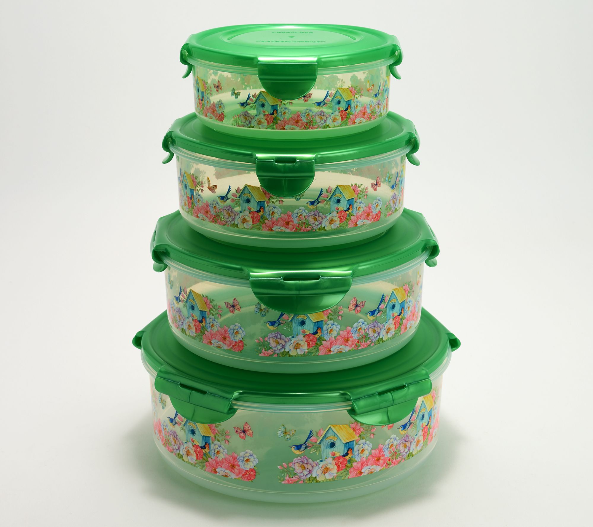 LocknLock 4-Piece Nestable Spring Printed Canisters