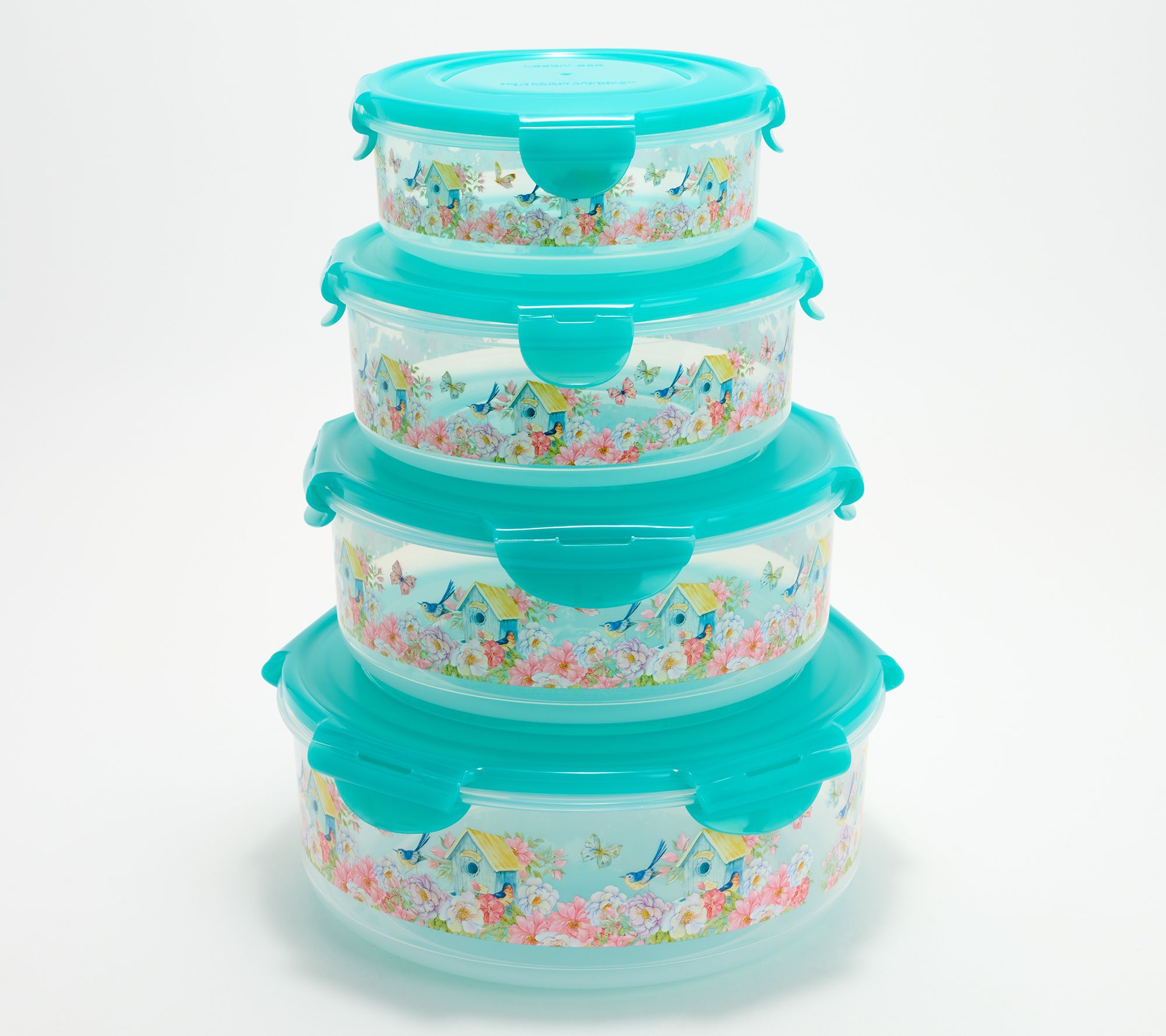 LocknLock 4-Piece Nestable Spring Printed Canisters