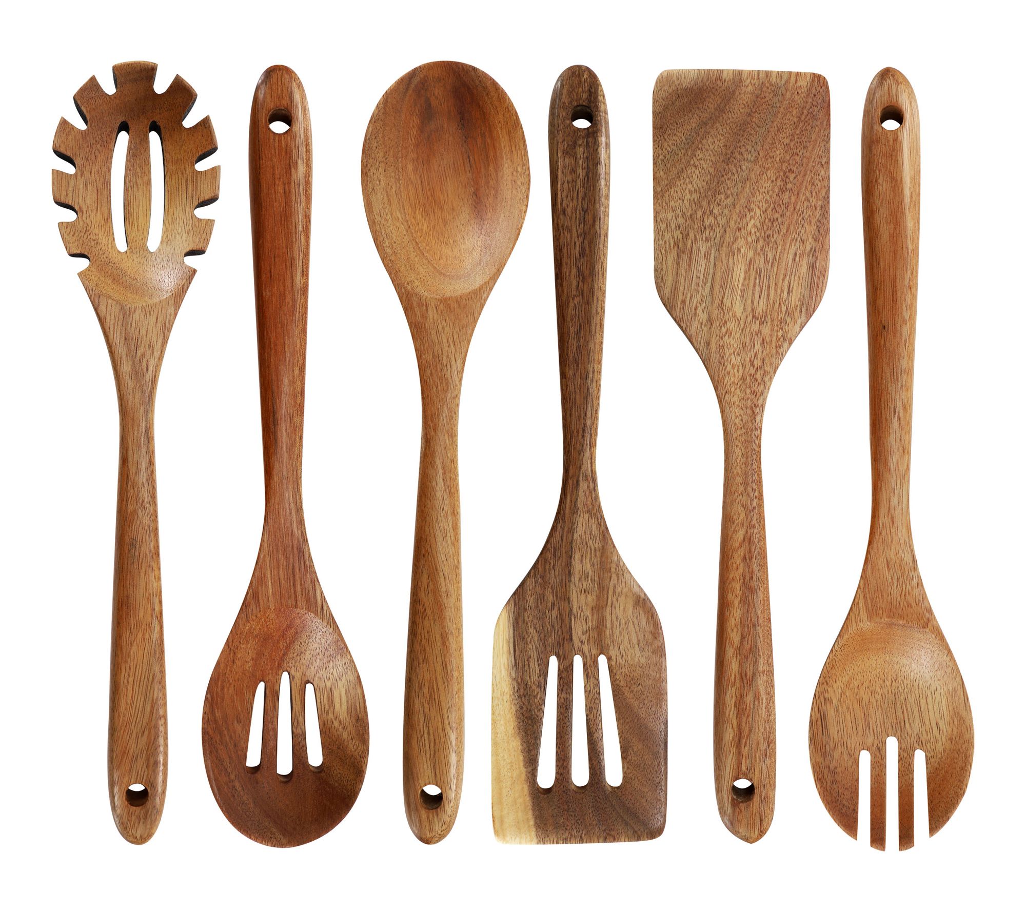 MegaChef 6 Piece Acacia Wood Kitchen Utensil Set