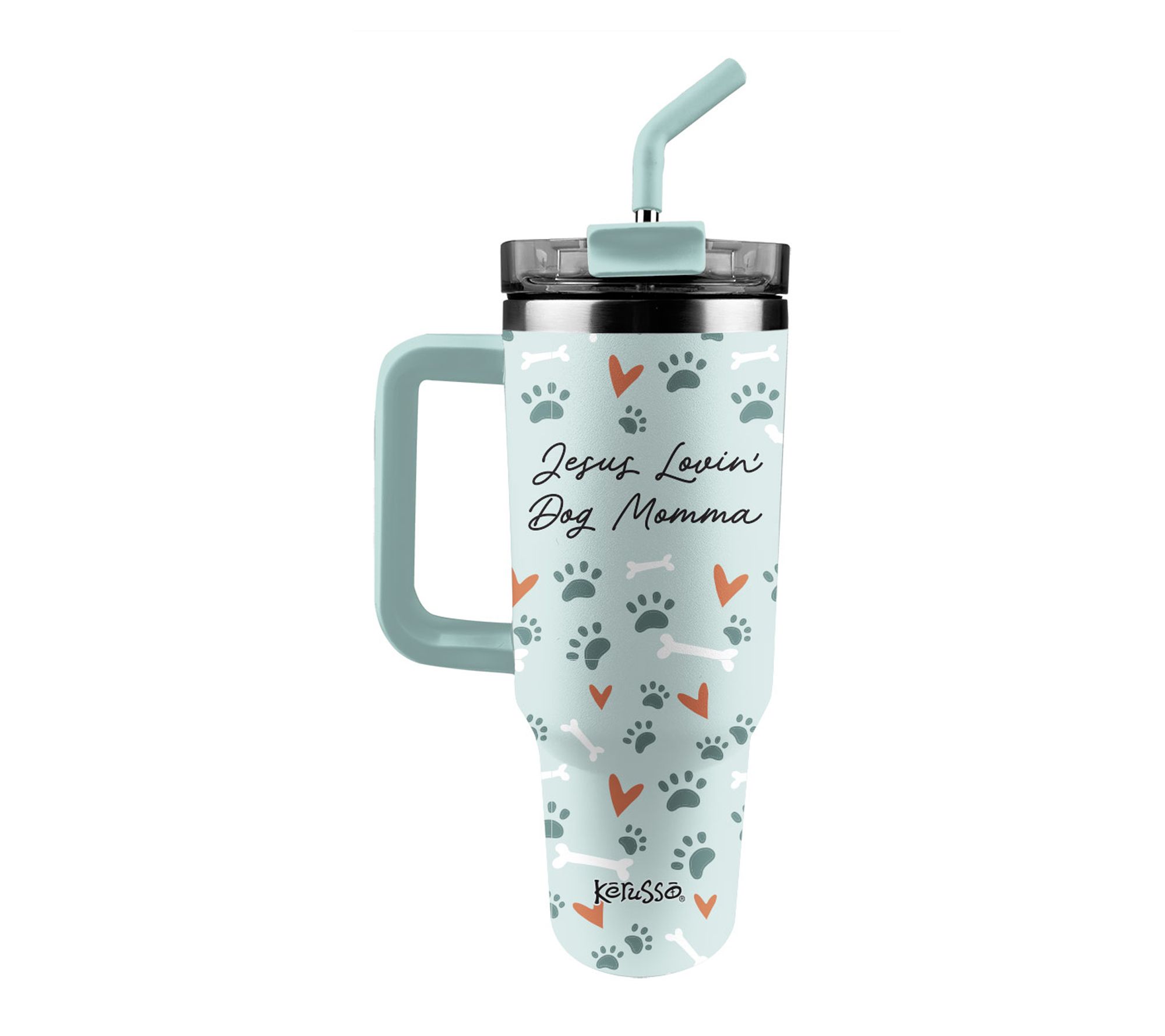 Kerusso 40 oz Mug With Straw  Stainless Steel