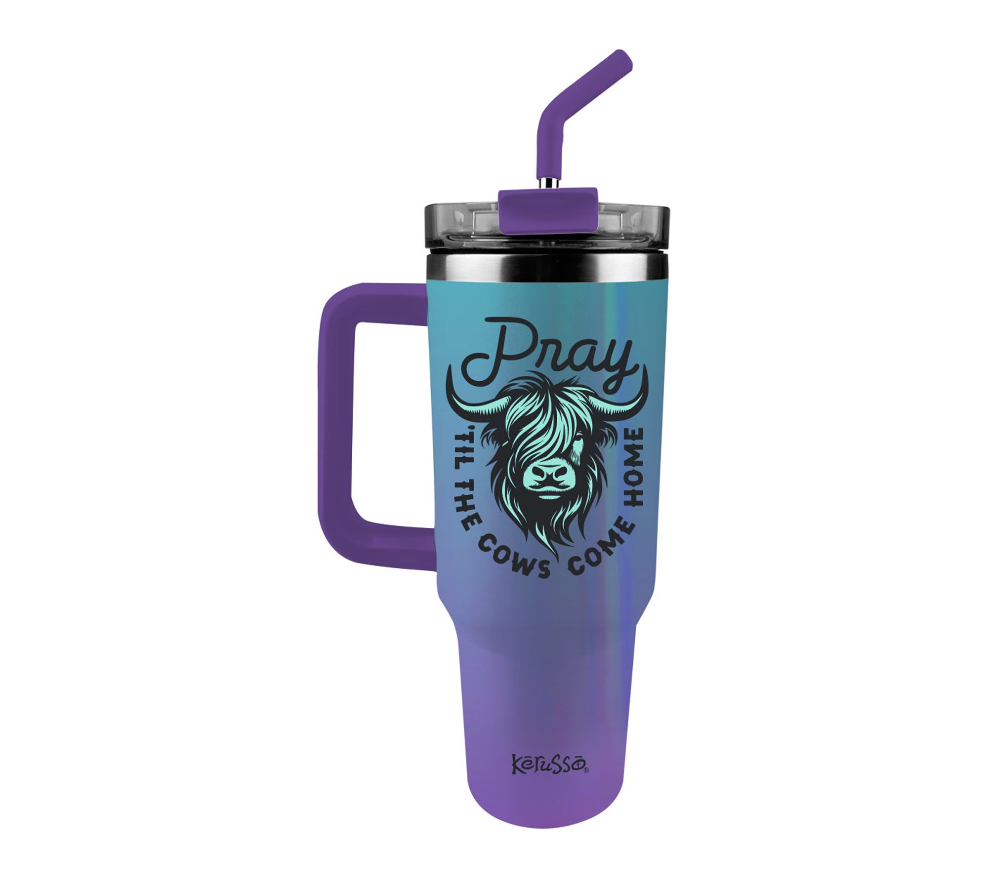 Kerusso 40 oz Mug With Straw  Stainless Steel