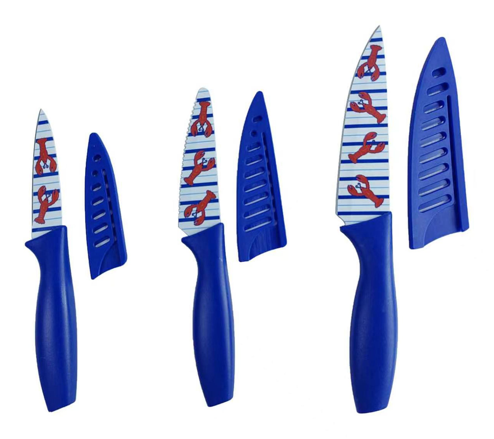  Temp-tations Set of (3) 6",4",3.5" Fruit Knives